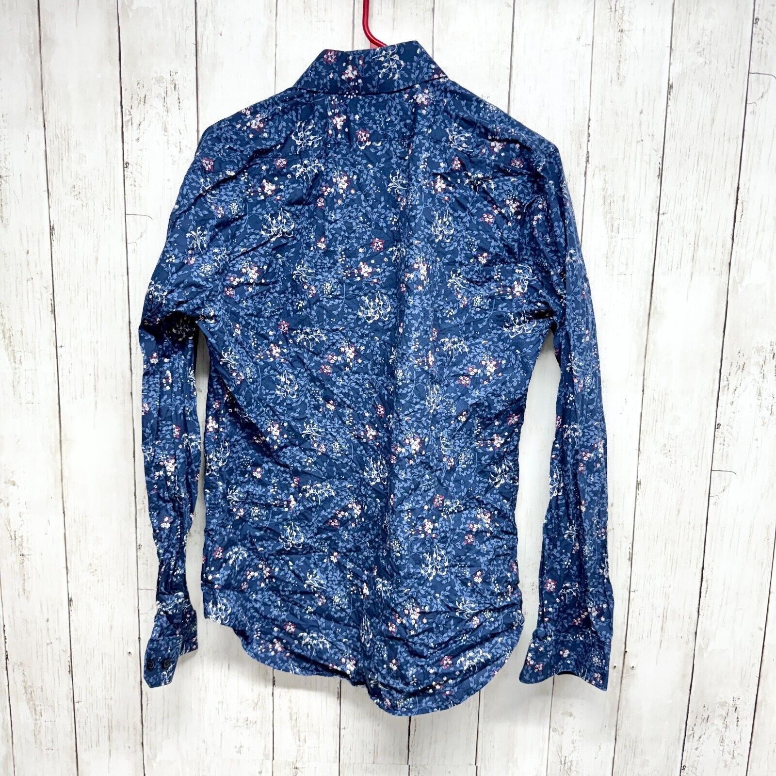 Express Express Dress Shirt M Floral Blue Button Down Long Sleeve Size US M / EU 48-50 / 2 - 5 Thumbnail