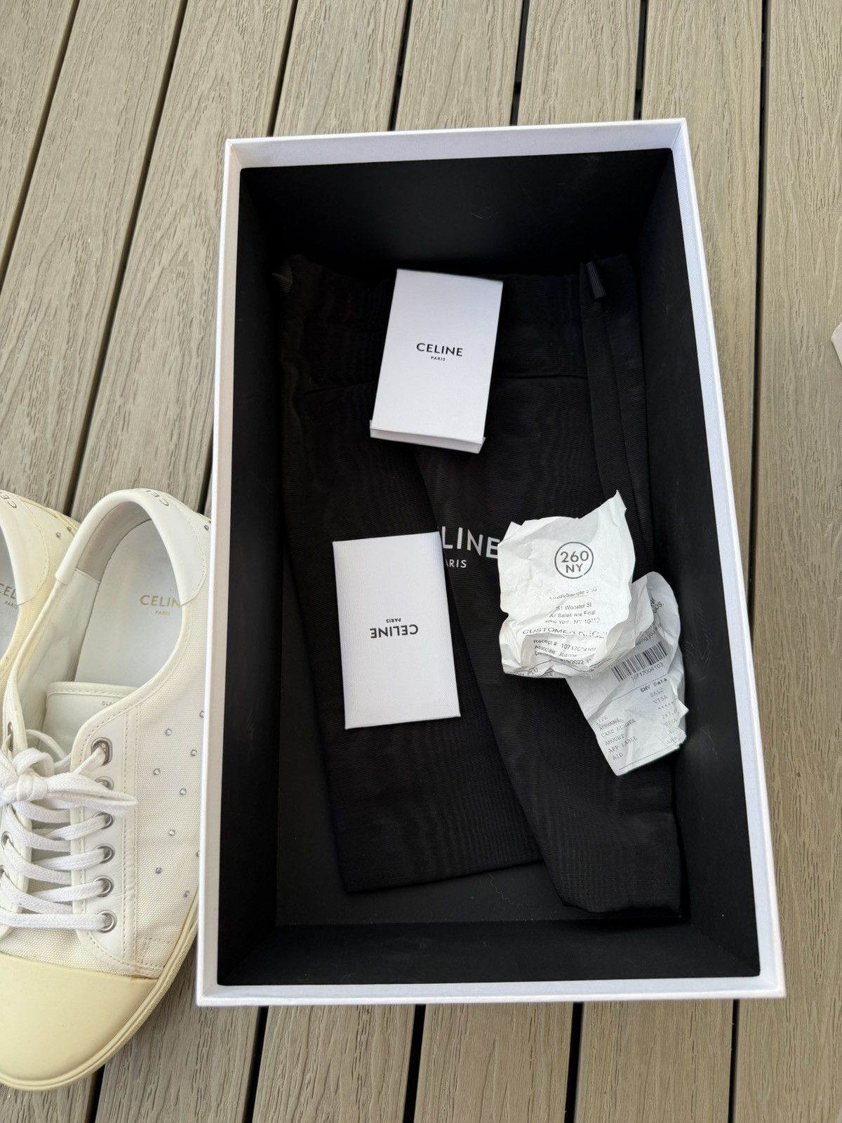Celine Celine Blank Low Lace-Up Studded Sneakers White Leather EU40 Size US 9 / IT 39 - 11 Thumbnail