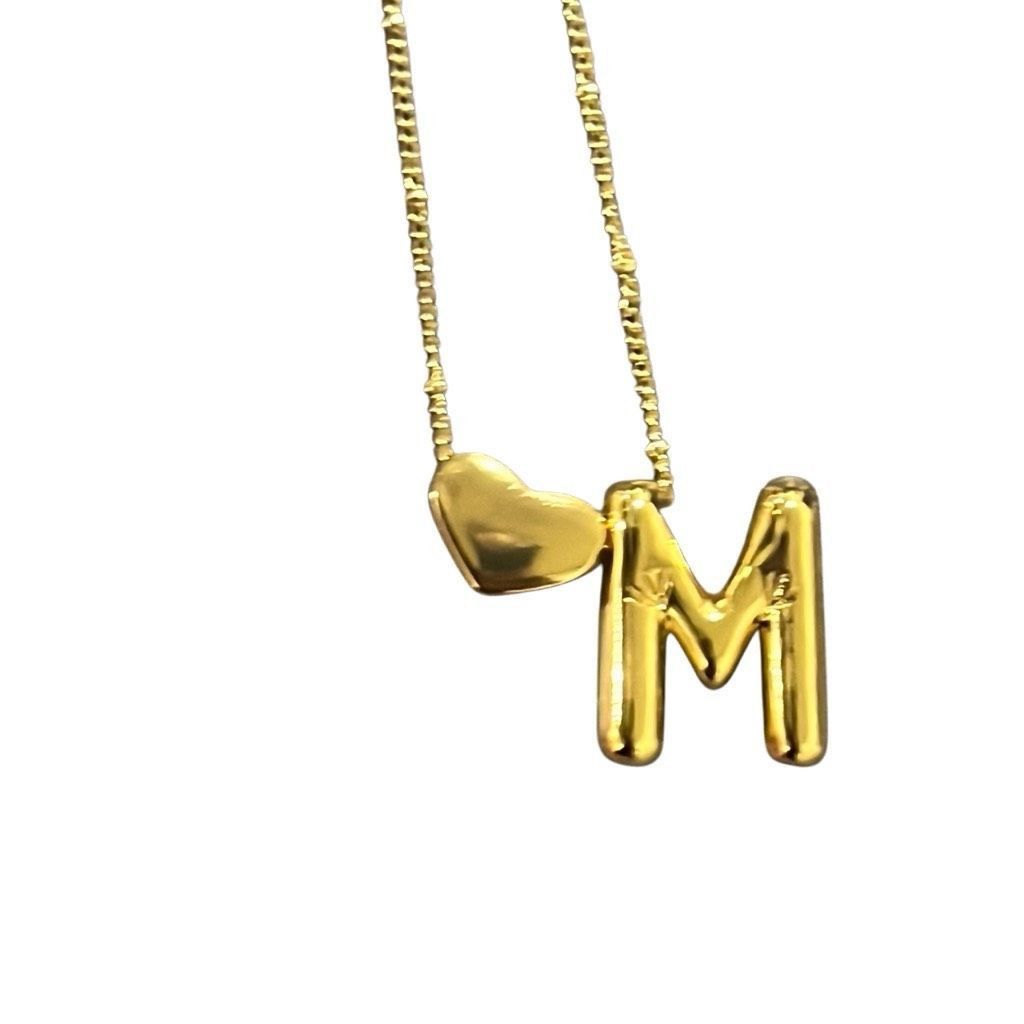 Other Yosommk Gold M Initial Heart Pendant Fashion Necklace New in Size ONE SIZE - 3 Thumbnail
