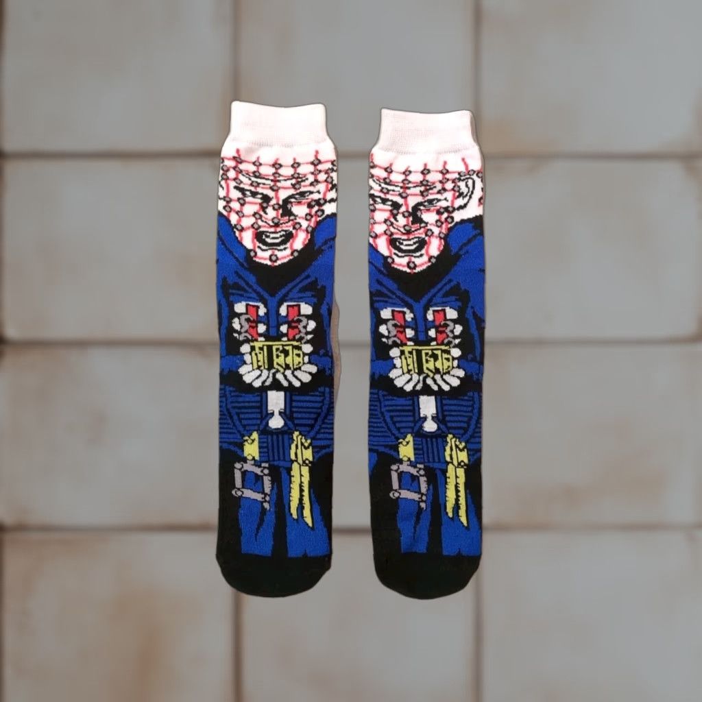 Vintage Hellraiser Pinhead Character Themed 360 Crew Socks Blue Fun Horror One Size Size ONE SIZE - 1 Thumbnail
