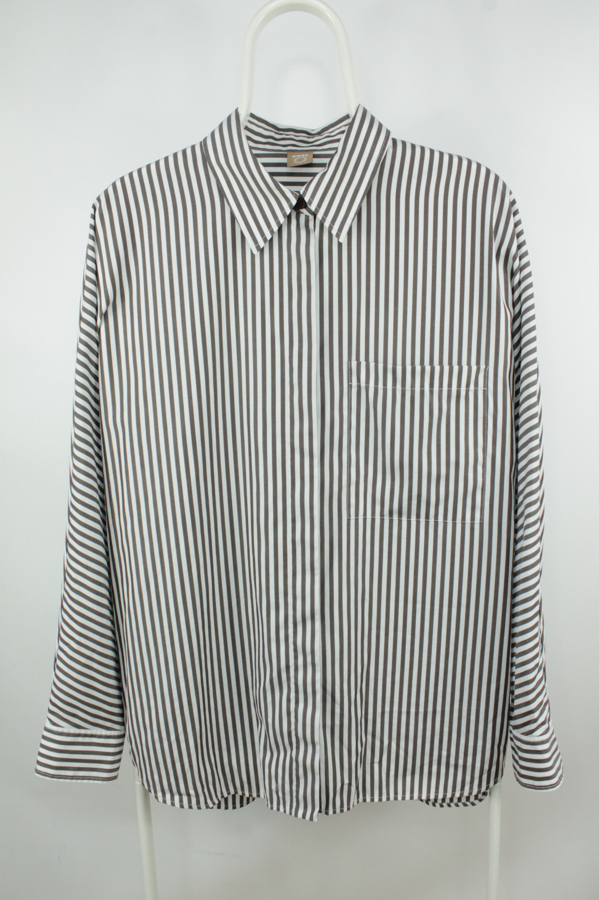 Hugo Boss BOSS Bastripa Relaxed-fit Blouse Striped Cotton Blend Size XL / US 12-14 / IT 48-50 - 6 Thumbnail