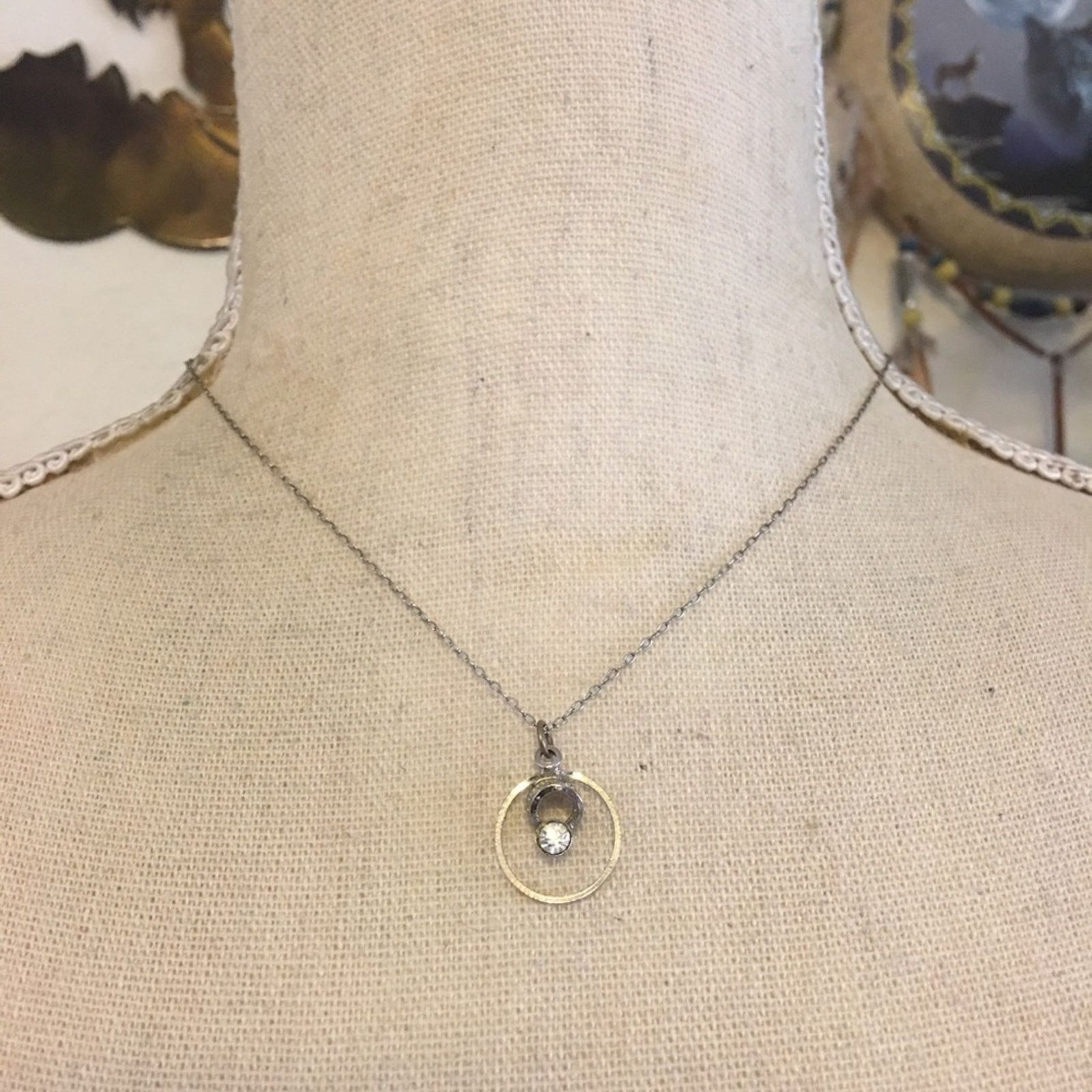Vintage Vintage 60s silver rhinestone accent necklace Size ONE SIZE - 1 Thumbnail