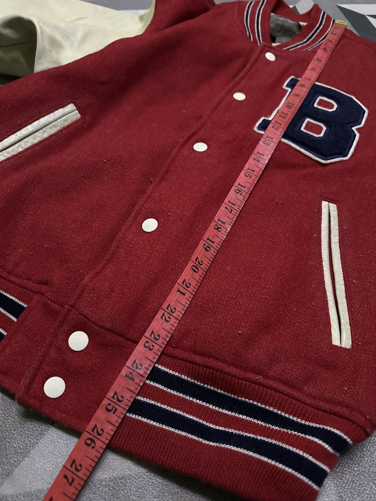 Golden Bear Vintage 90s Bear surf wool leather varsity jacket backhit Size US M / EU 48-50 / 2 - 10 Thumbnail