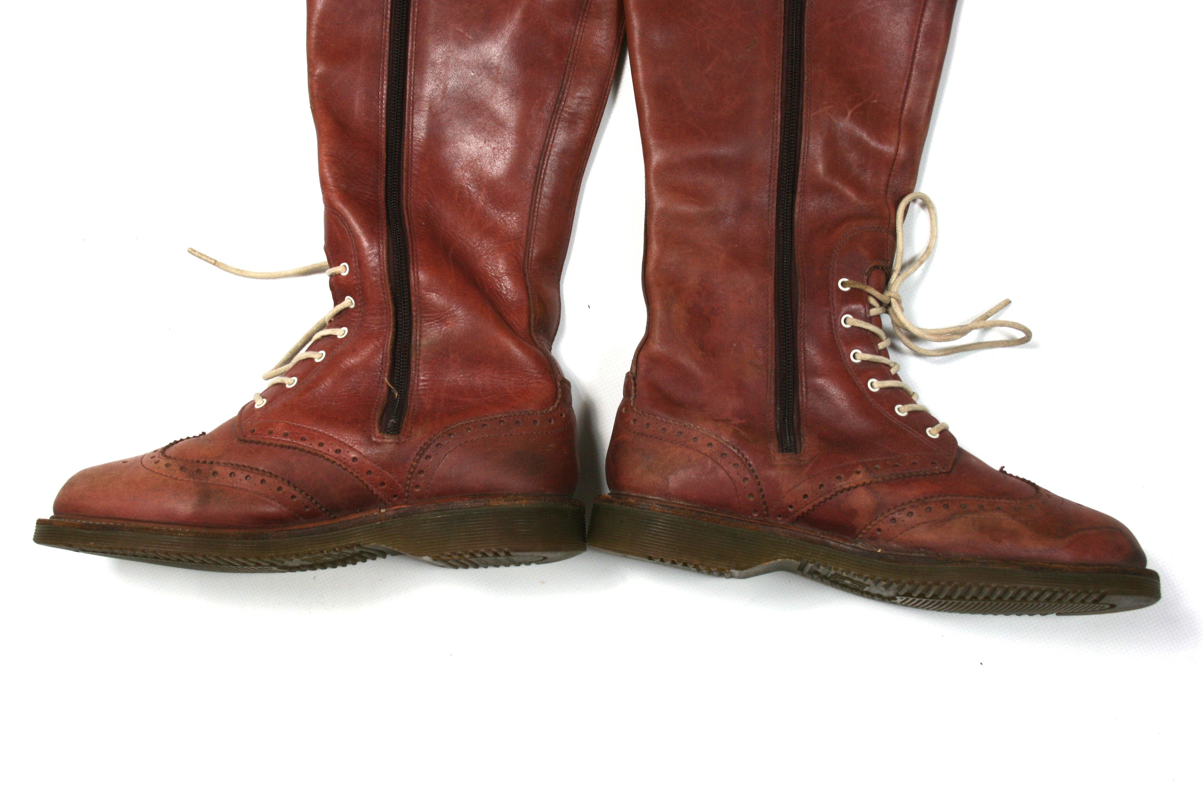Dr. Martens Moya Leather High Knee Boots Size US 7.5 / IT 37.5 - 5 Thumbnail