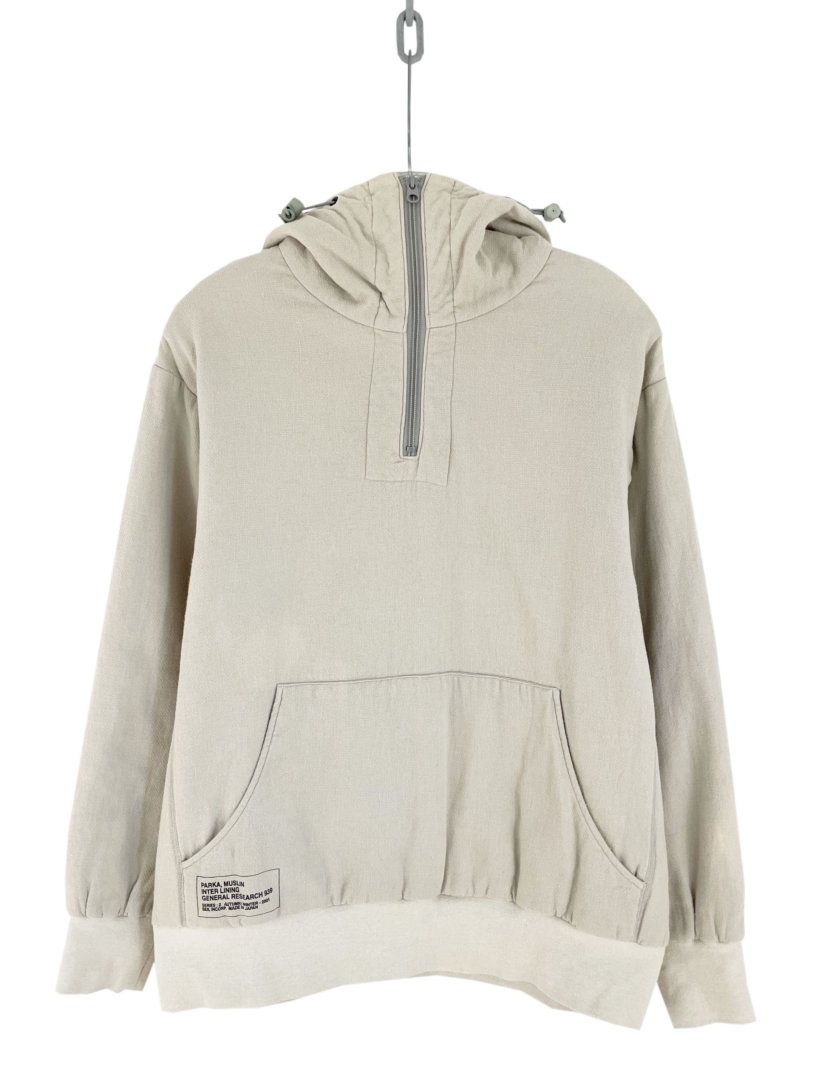 image of General Research 2001 Muslin Half-Zip Anorak in Beige, Men's (Size Medium)