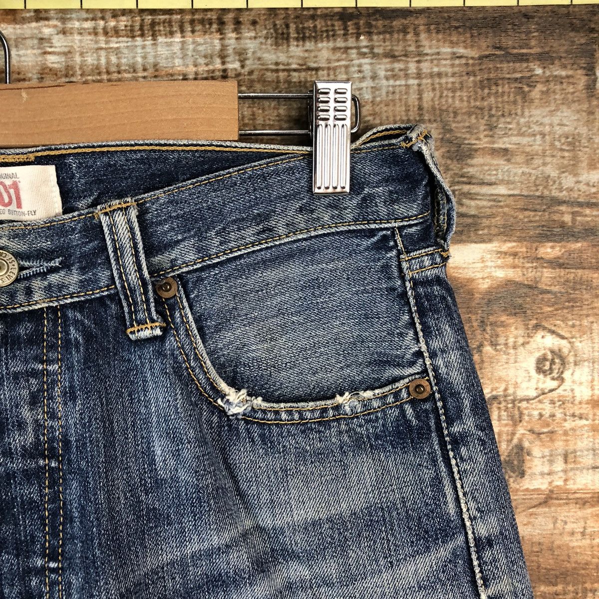 Levi's DLL 501 Levis Blue Distressed Denim Pants #C081 Size US 30 / EU 46 - 8 Thumbnail