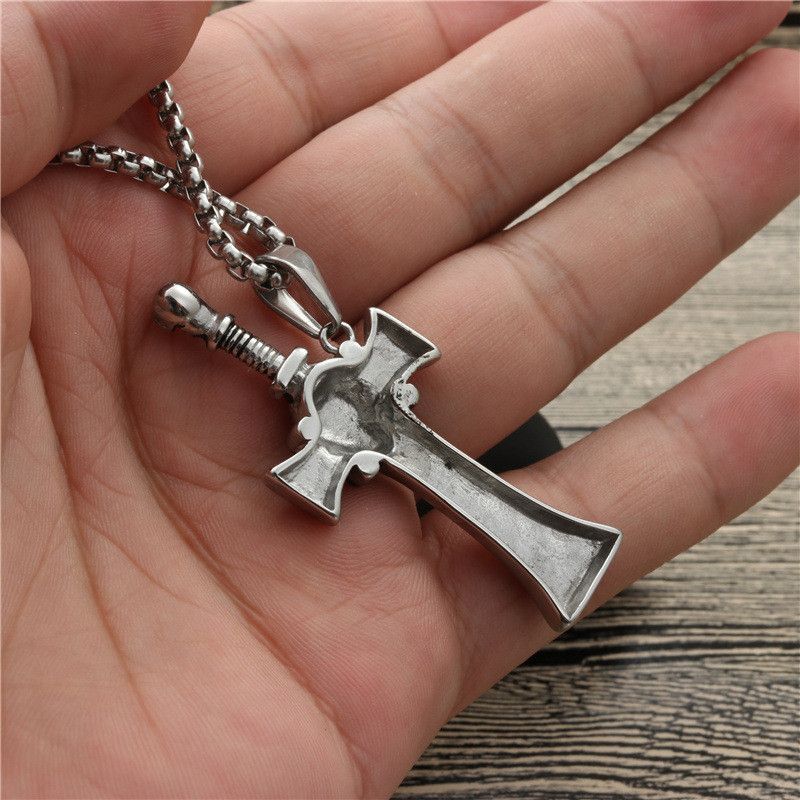 Japanese Brand Skull Head Cross Necklace Size ONE SIZE - 2 Thumbnail