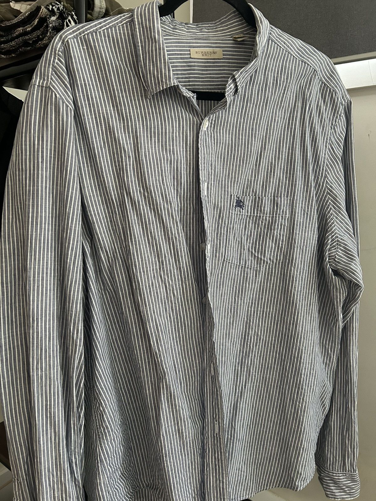 image of Burberry Brit Vintage Shirt in Blue, Men's (Size Large)