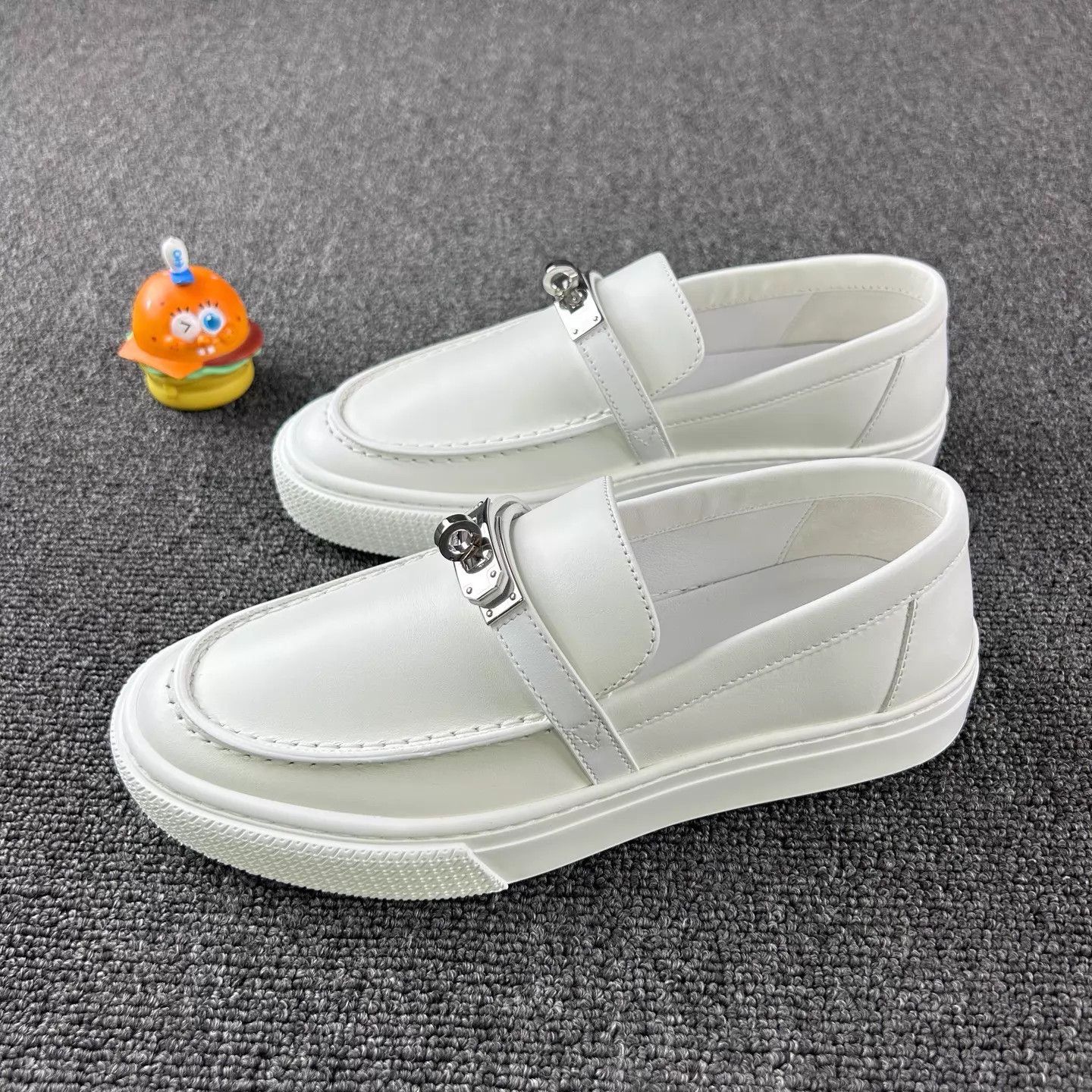 Hermes Hermes White Kelly Silver Buckle Loafer Size 36 Size US 5.5 / IT 35.5 - 1 Thumbnail