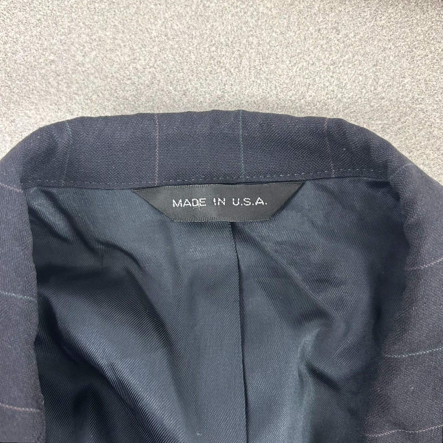 Ralph Lauren VINTAGE Ralph Lauren Polo University Club Suit Jacket Mens 42 Blue Pinstripe Wool 90s Two-Button Notch Lapel Singles Front Button Size US XL / EU 56 / 4 - 4 Thumbnail