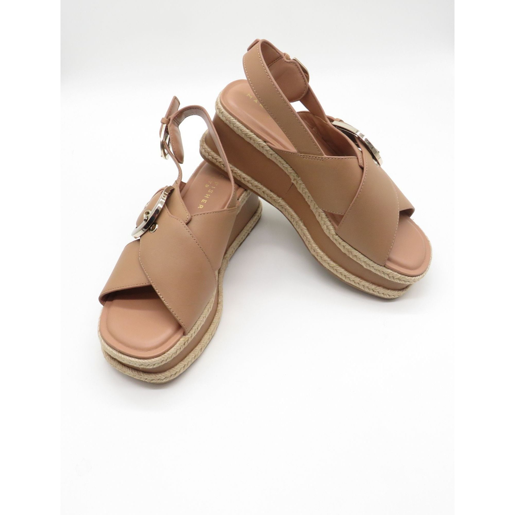 Other Marc Fisher Women's Espadrille Sandals Tan Faux Leather Adju Size US 7 / IT 37 - 6 Thumbnail