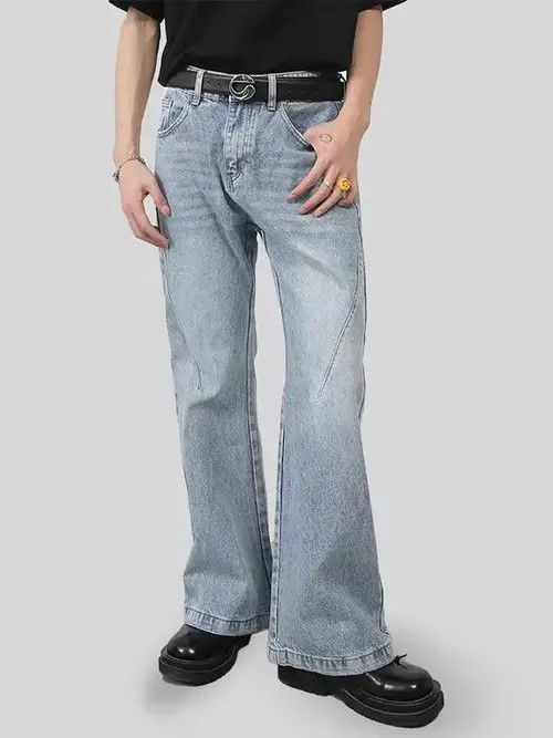 Jean Vintage light blue washed micro-flare jeans Size US 34 / EU 50 - 1 Thumbnail
