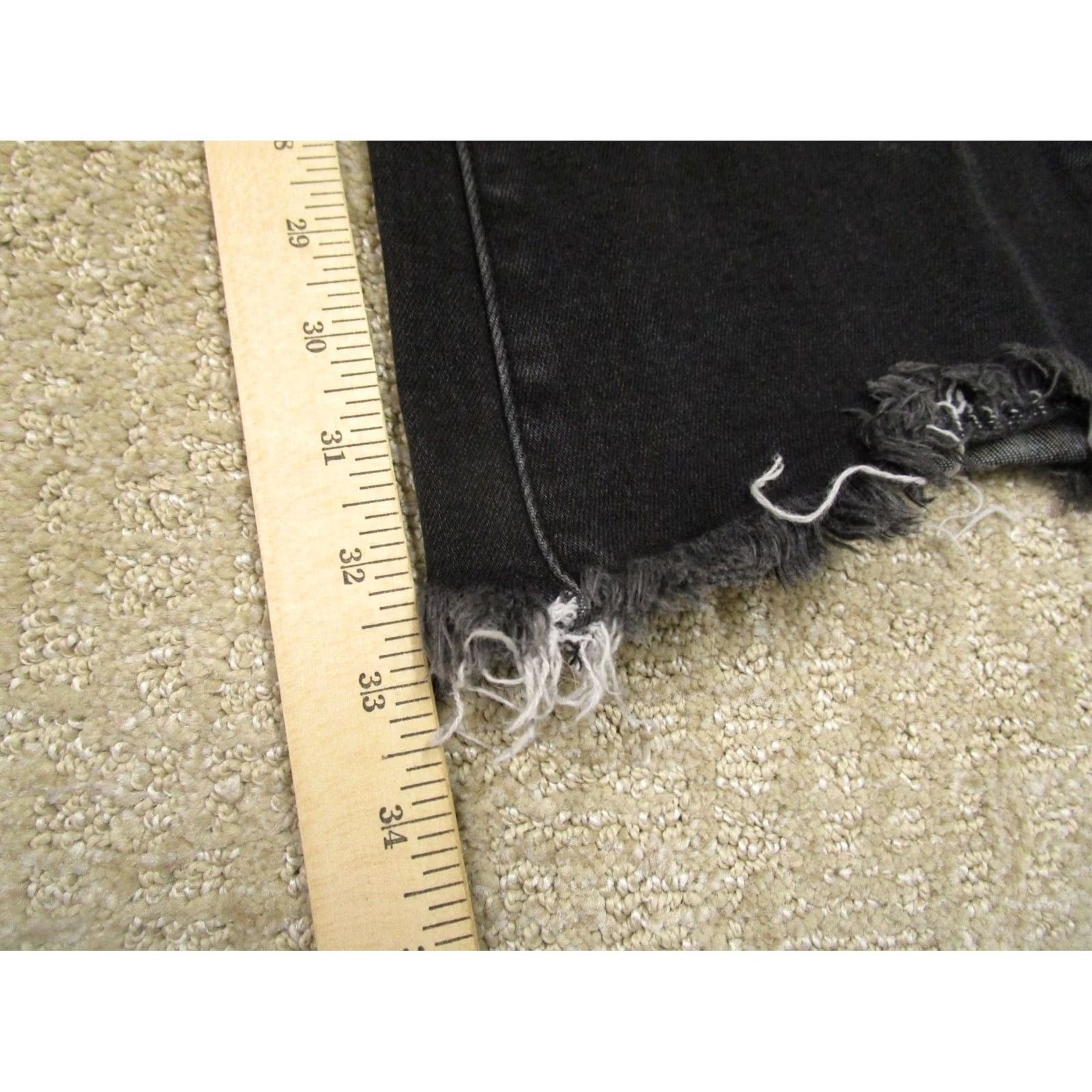 Vintage VERVET Jeans Women 29 Black High Rise Flared Distressed Frayed Hem Stretch Jeans Size 29" - 7 Thumbnail