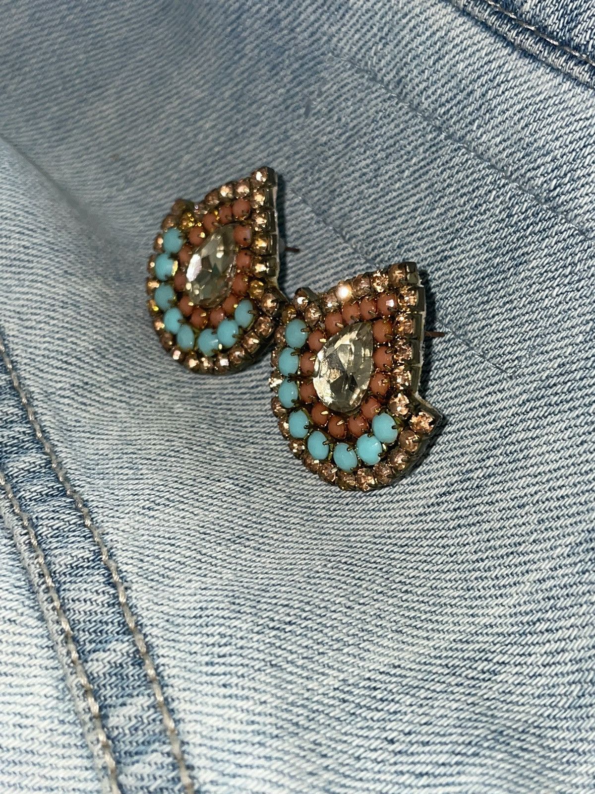 Vintage Art Deco Vintage Czech Abstract Earrings Size ONE SIZE - 11 Thumbnail