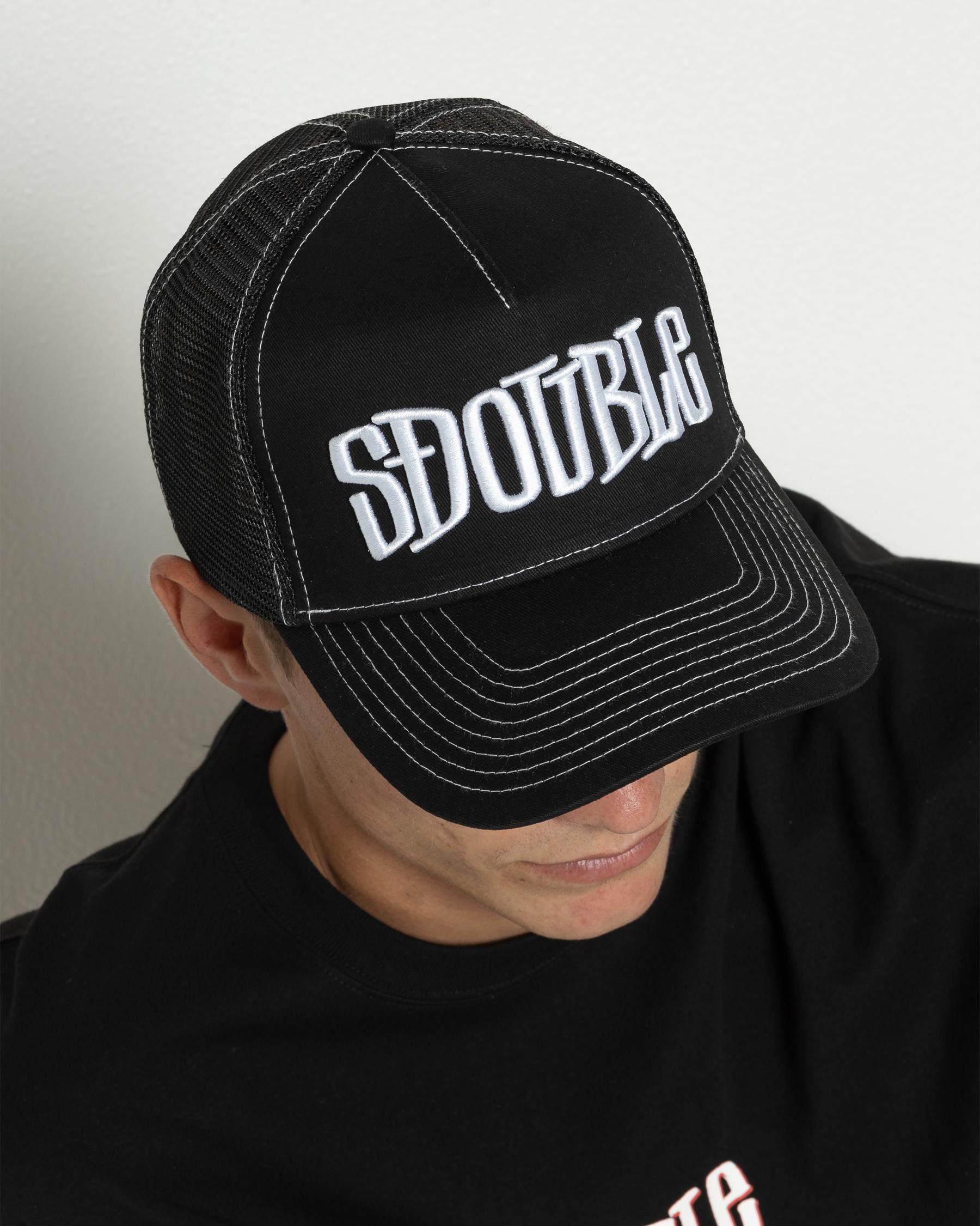 S/DOUBLE S-Double Mid Block Curved Peak Trucker Hat Size ONE SIZE - 2 Thumbnail