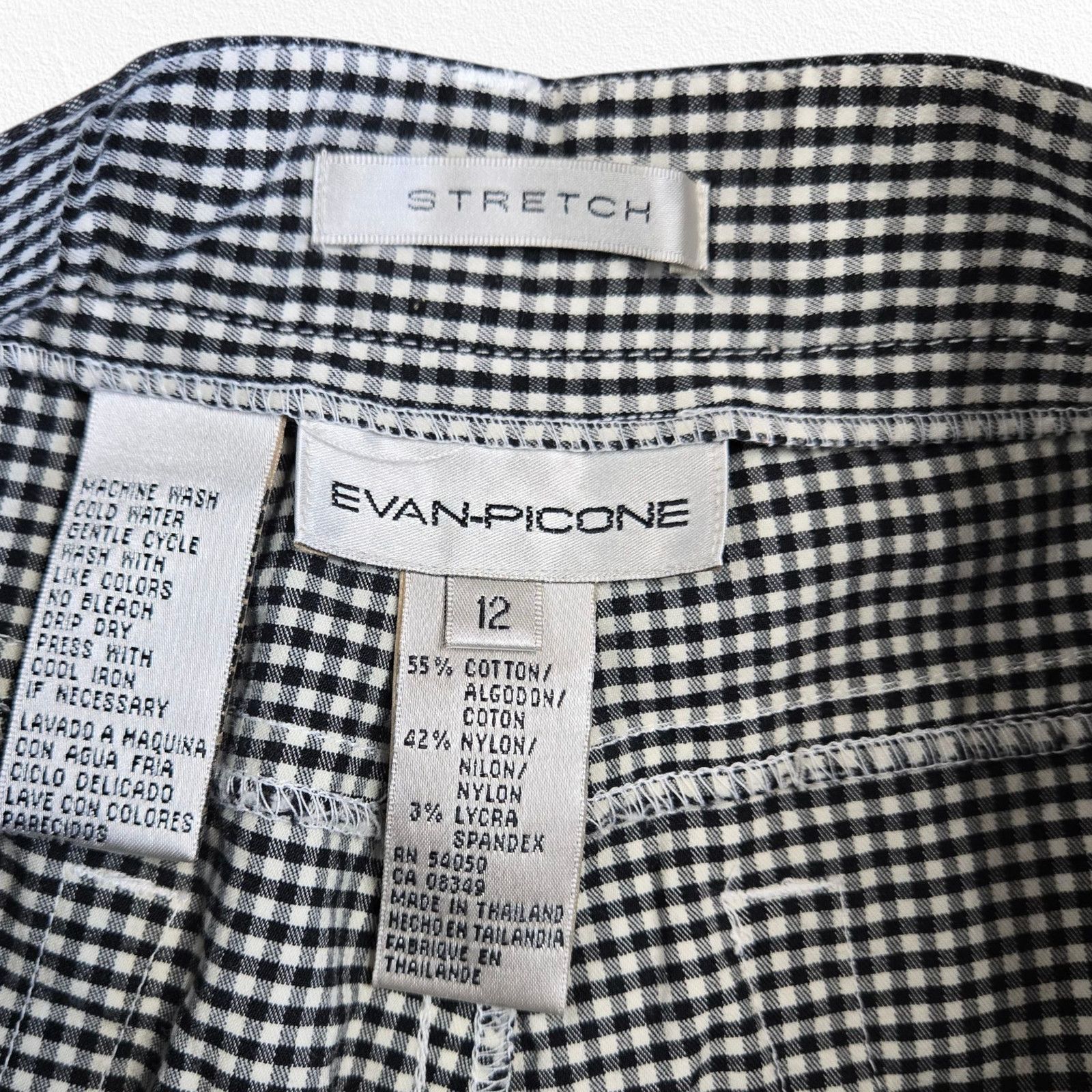 Evan Picone 90s Evan Picone Black White Gingham Cropped Pants Size 12 Size 34" / US 12 / IT 48 - 4 Thumbnail