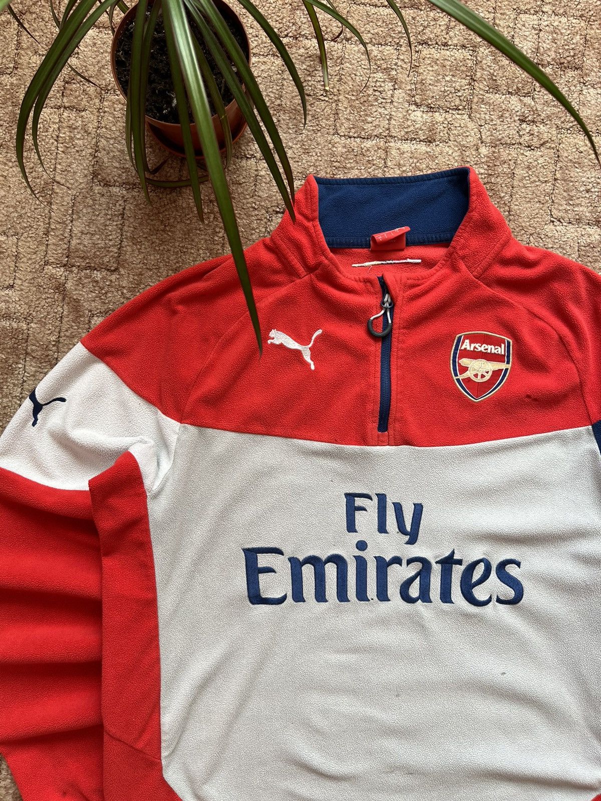 Puma Arsenal Soccer Football Fleece Jacket Puma 1/4 Zip Mens Size US L / EU 52-54 / 3 - 2 Thumbnail