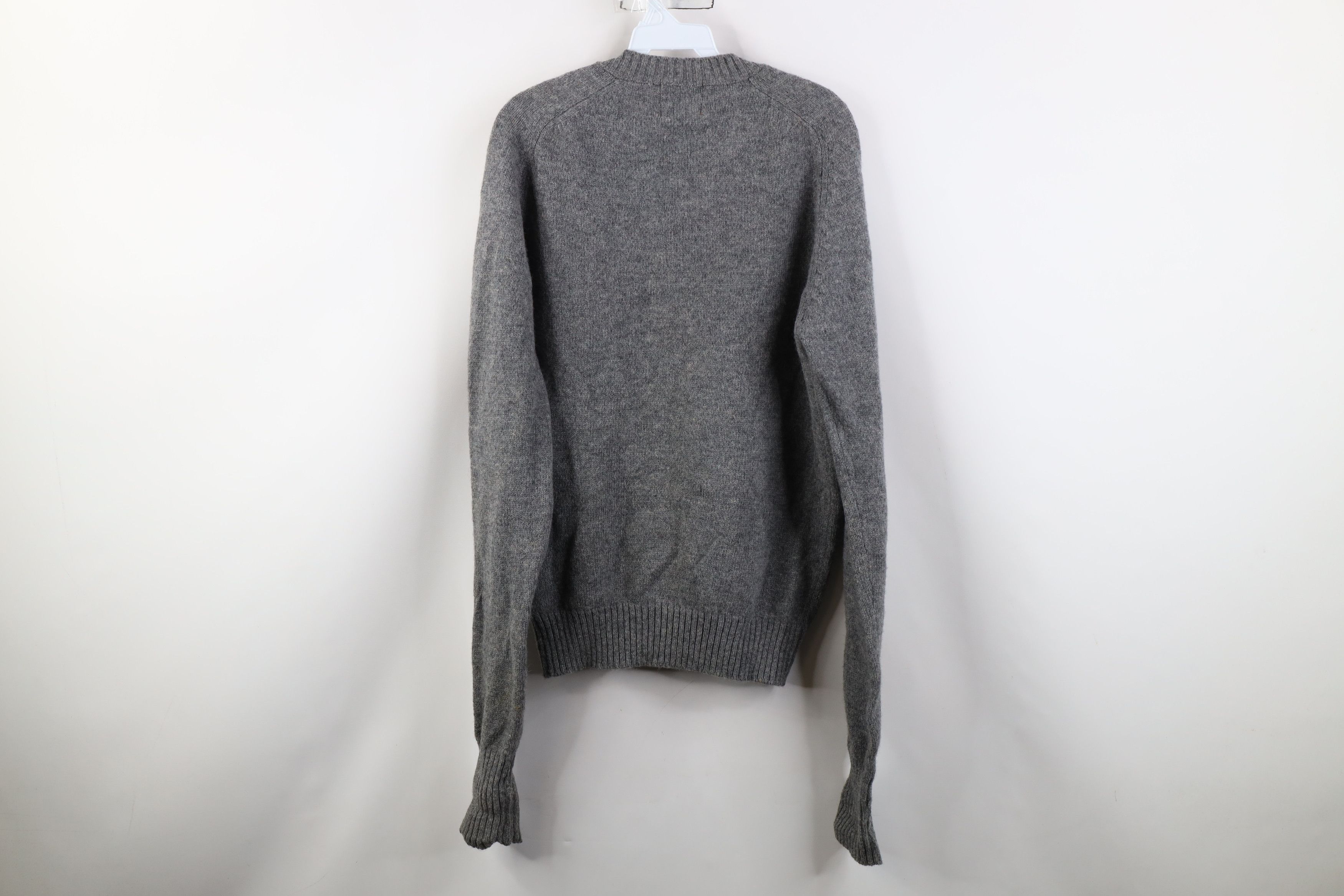 Vintage Vintage 70s Streetwear Wool Knit V-Neck Sweater Gray Size US XL / EU 56 / 4 - 10 Thumbnail