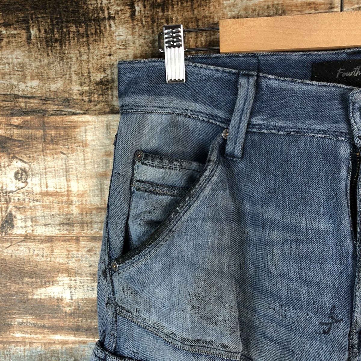 Japanese Brand Field Core Blue ripped Distressed Denim cargo Pants #A2126 Size US 29 - 7 Thumbnail