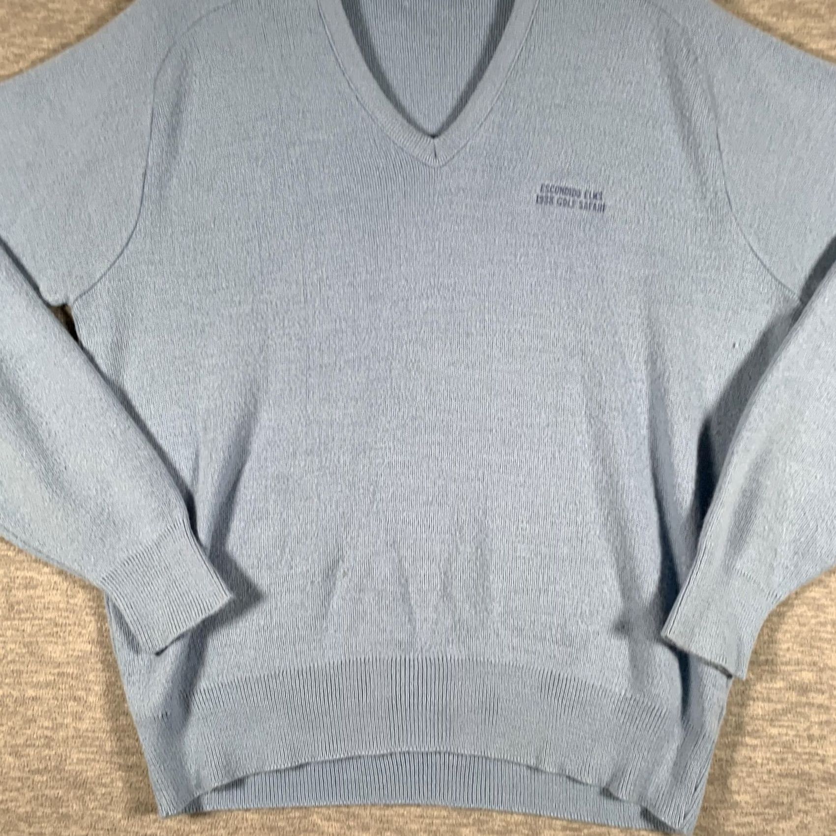 Vintage VINTAGE Pine State Escondido Elks Golf Sweater Mens XL Blue V-Neck 80s Size US XL / EU 56 / 4 - 3 Thumbnail