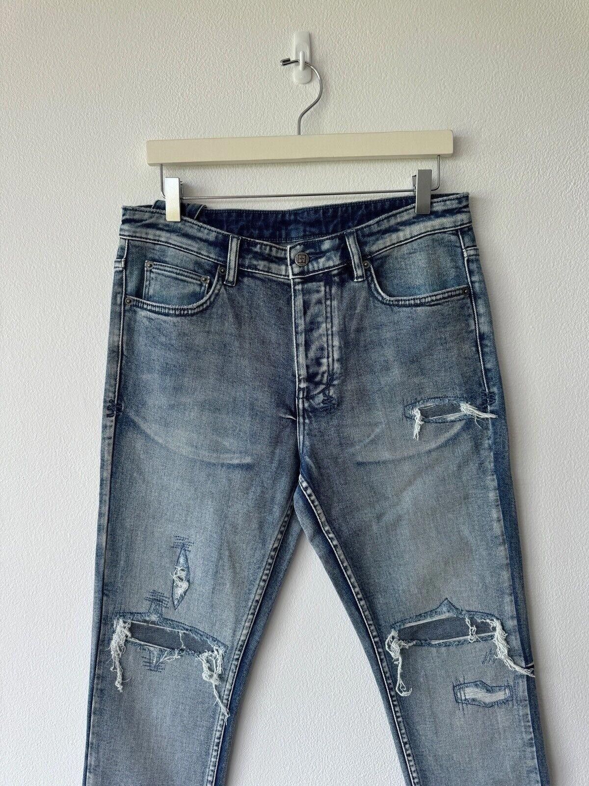 Ksubi new Ksubi mens denim jean chitch 32 blue trashed patched Size US 32 / EU 48 - 2 Thumbnail