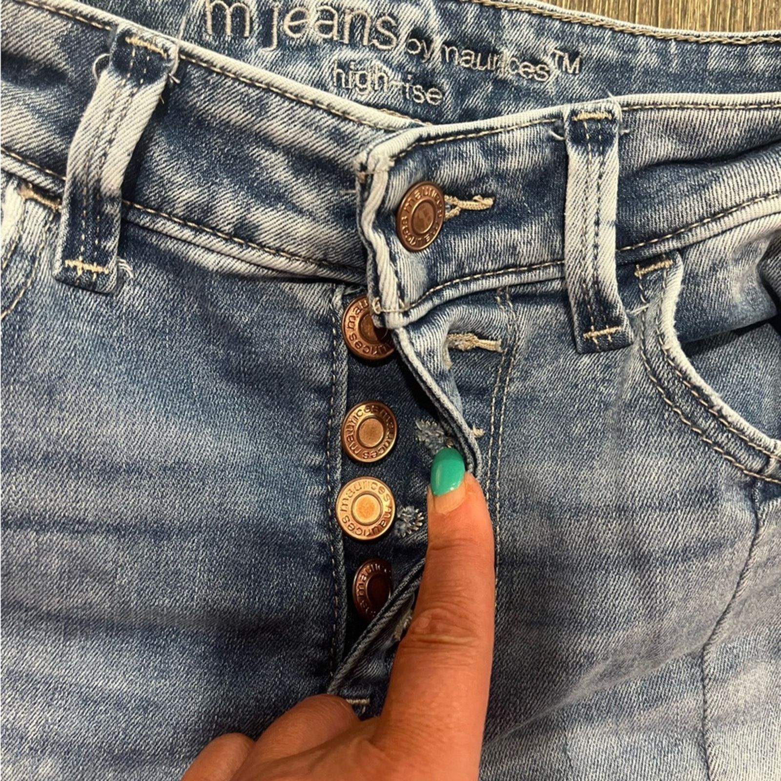 Maurice Lacroix M Jeans by Maurices Skinny High Rise Button Fly Split Size 24" / US 00 / IT 34 - 6 Thumbnail