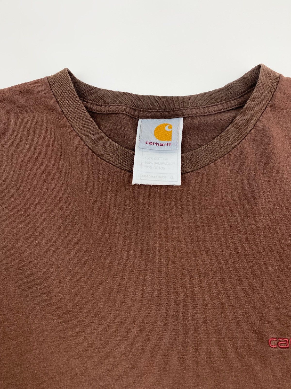 Carhartt Y2K Sun Faded Brown Carhartt Script Logo Tee Size US XL / EU 56 / 4 - 4 Thumbnail