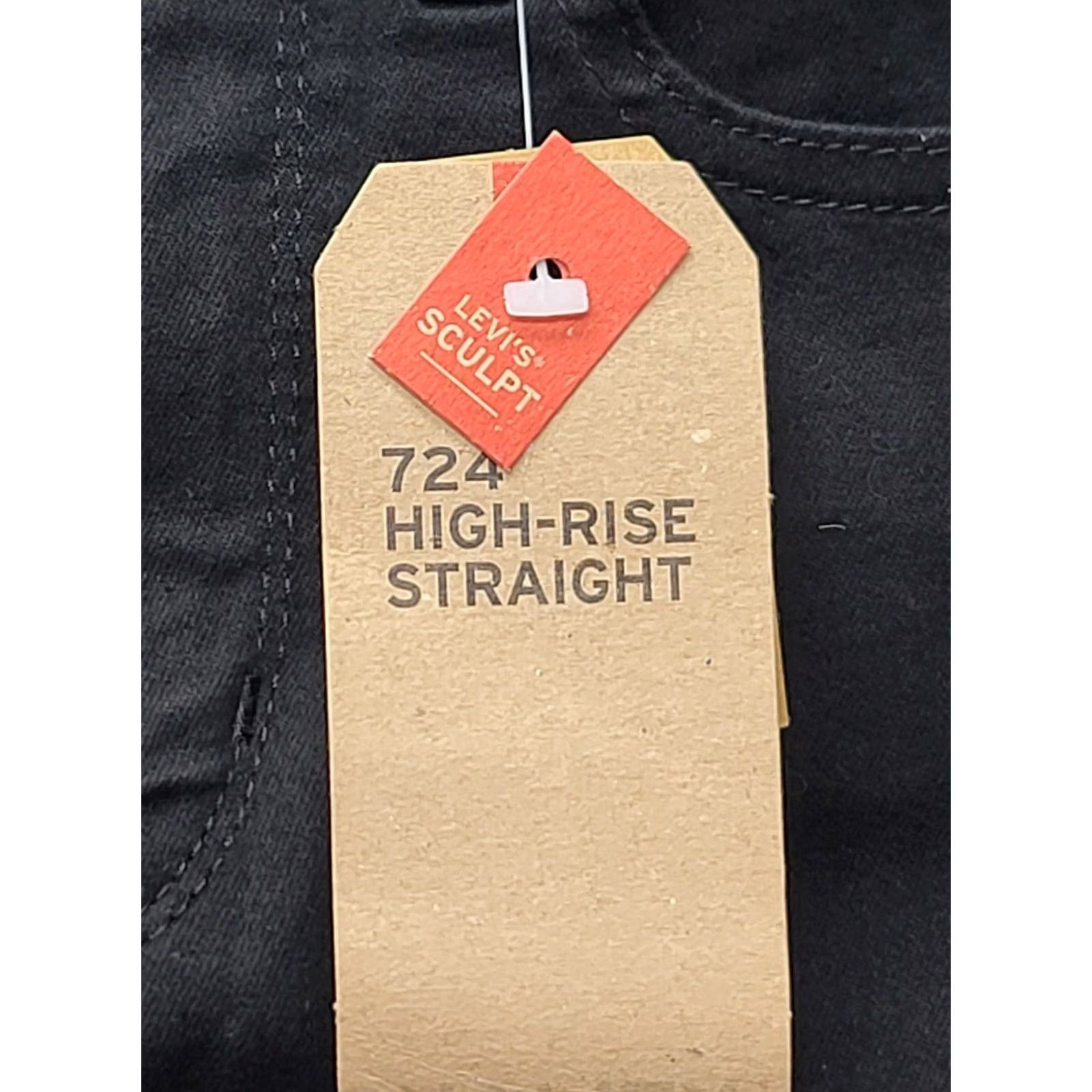 Levi's Levi's 724 Jeans Womens 6 Short 28x30 Slim Straight High Rise Black Jeans Slim 90s City Womens Size 28" / US 6 / IT 42 - 2 Thumbnail