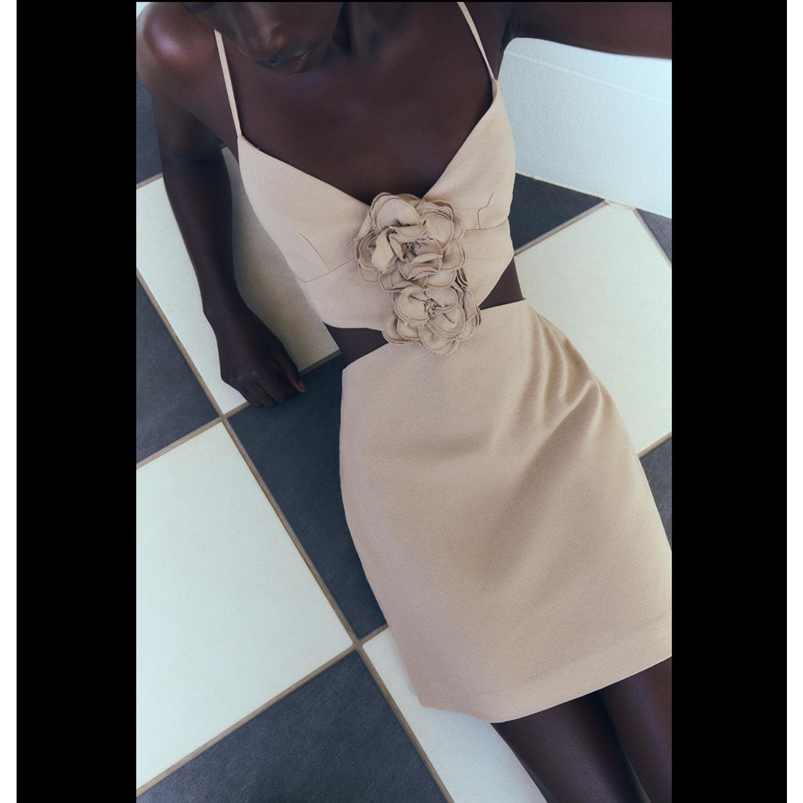 ZARA Linen-Blend Mini Dress NWT