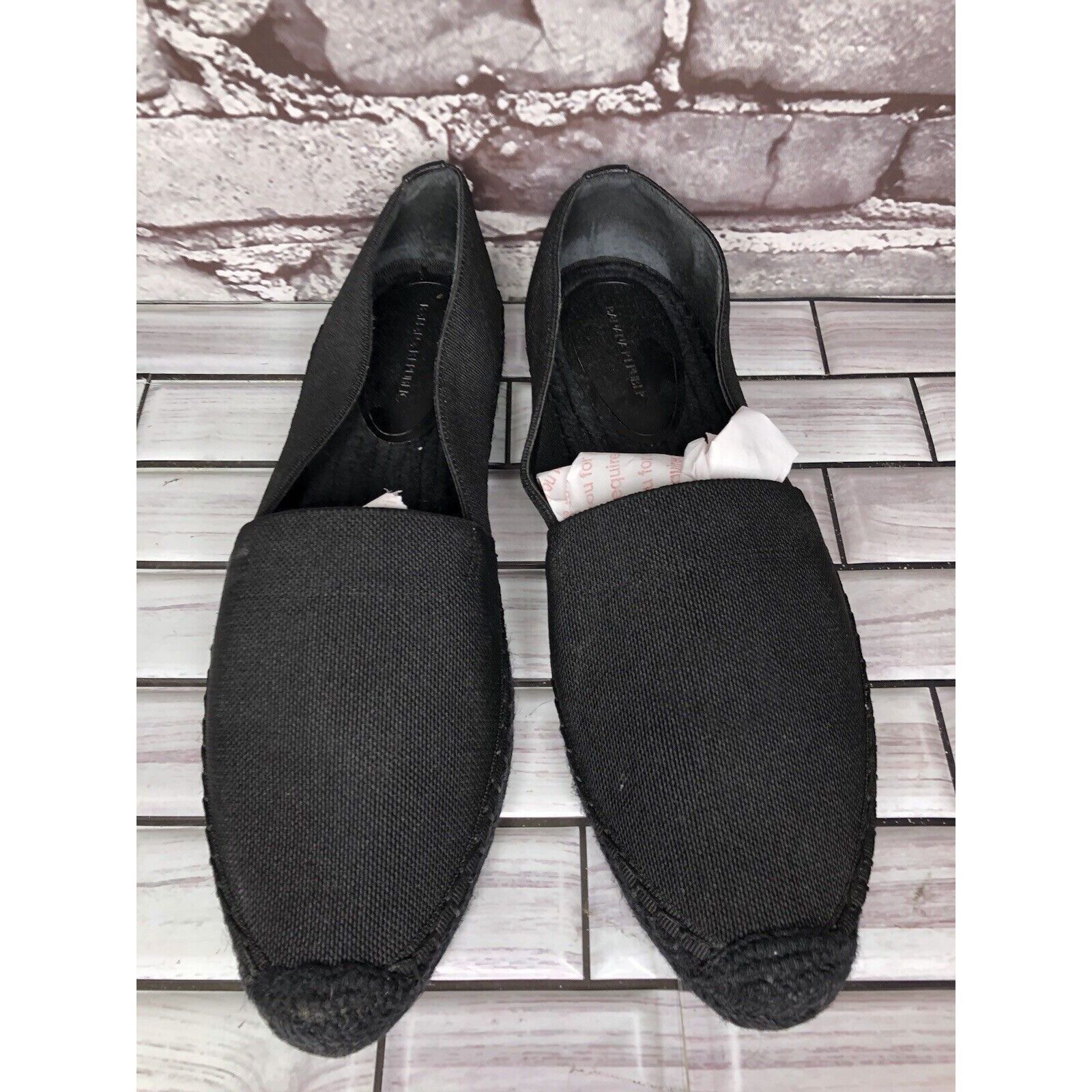 Banana Republic Banana Republic Black Canvas Fabric Slip On Espadrilles Loaf Size US 8 / IT 38 - 2 Thumbnail