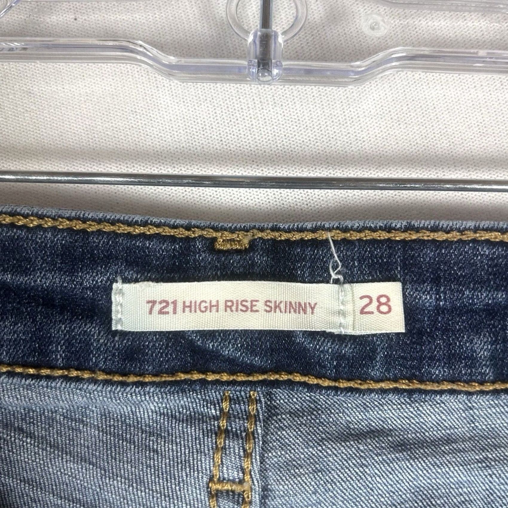 Levi's Levi’s 721 High Rise Skinny Jeans Womens 28 Blue Medium Denim Casual W28 L30 Size 28" / US 6 / IT 42 - 5 Thumbnail