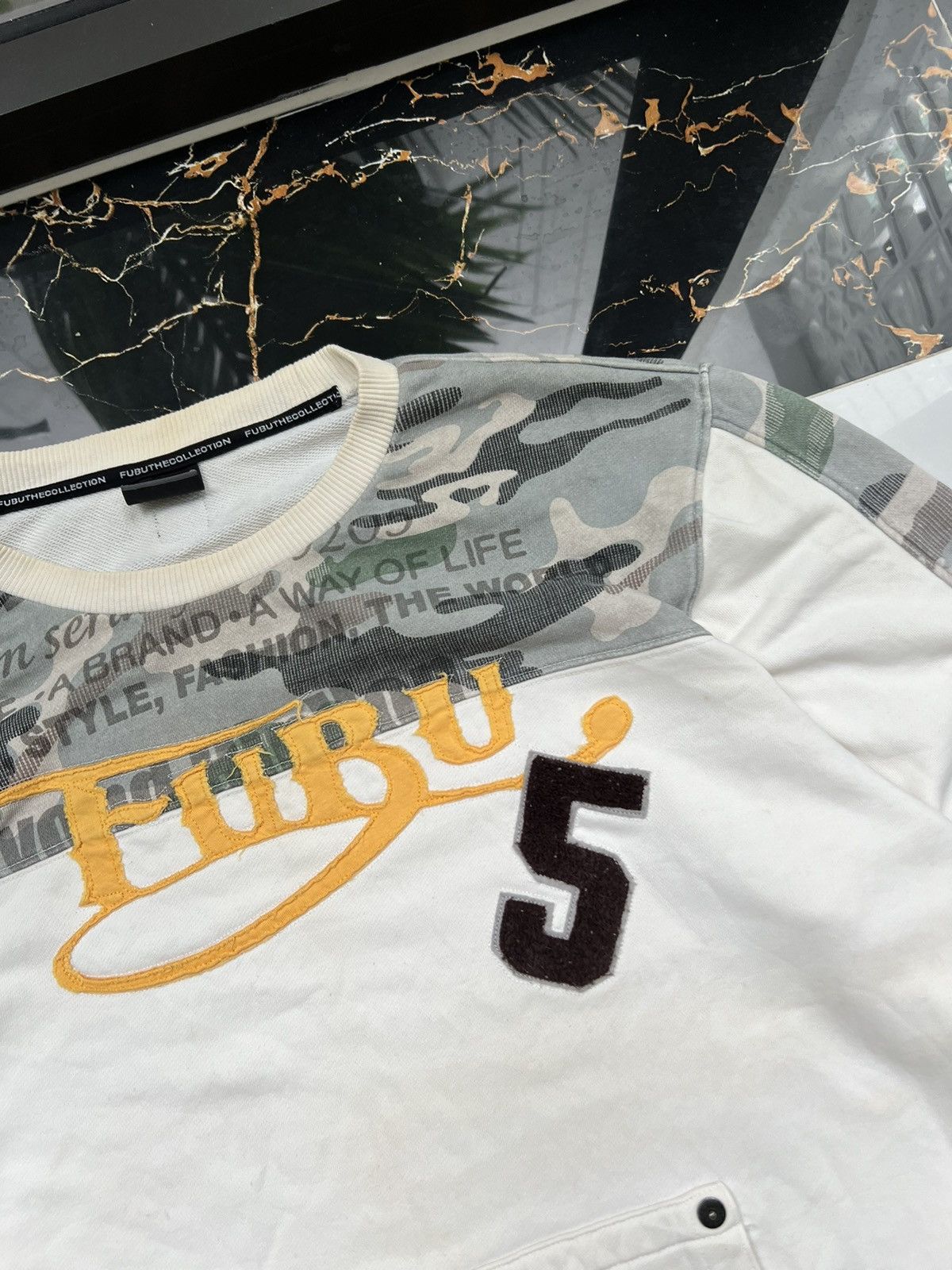 Fubu × Vintage 90’s FUBU RARE CAMO 5 RETRO CREWNECK Y2K Size US XL / EU 56 / 4 - 5 Thumbnail