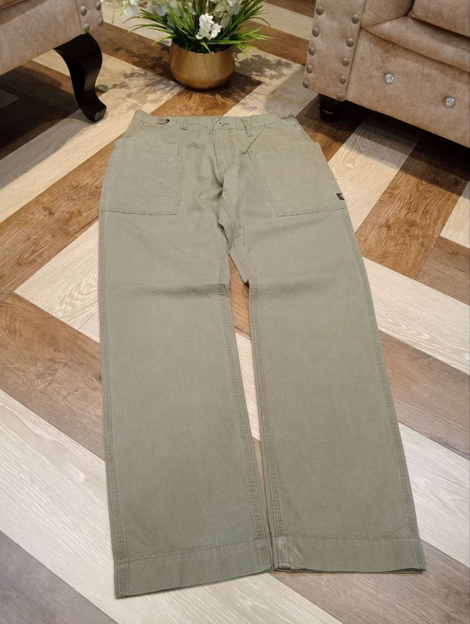 Snow Peak SNOW PEAK OLIVE GREEN MILITARY-STYLE CARGO PANTS Size US 34 / EU 50 - 3 Thumbnail