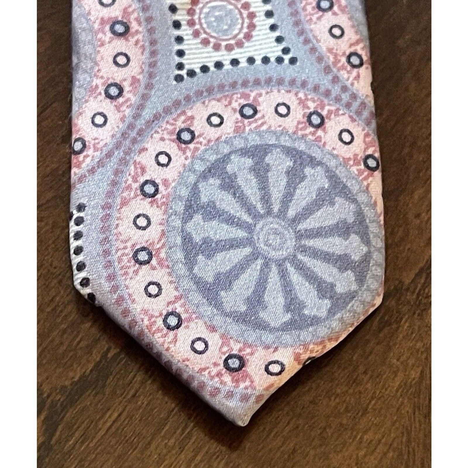 George George Pink Gray Hand Made 100% Silk Made In China Size ONE SIZE - 6 Thumbnail