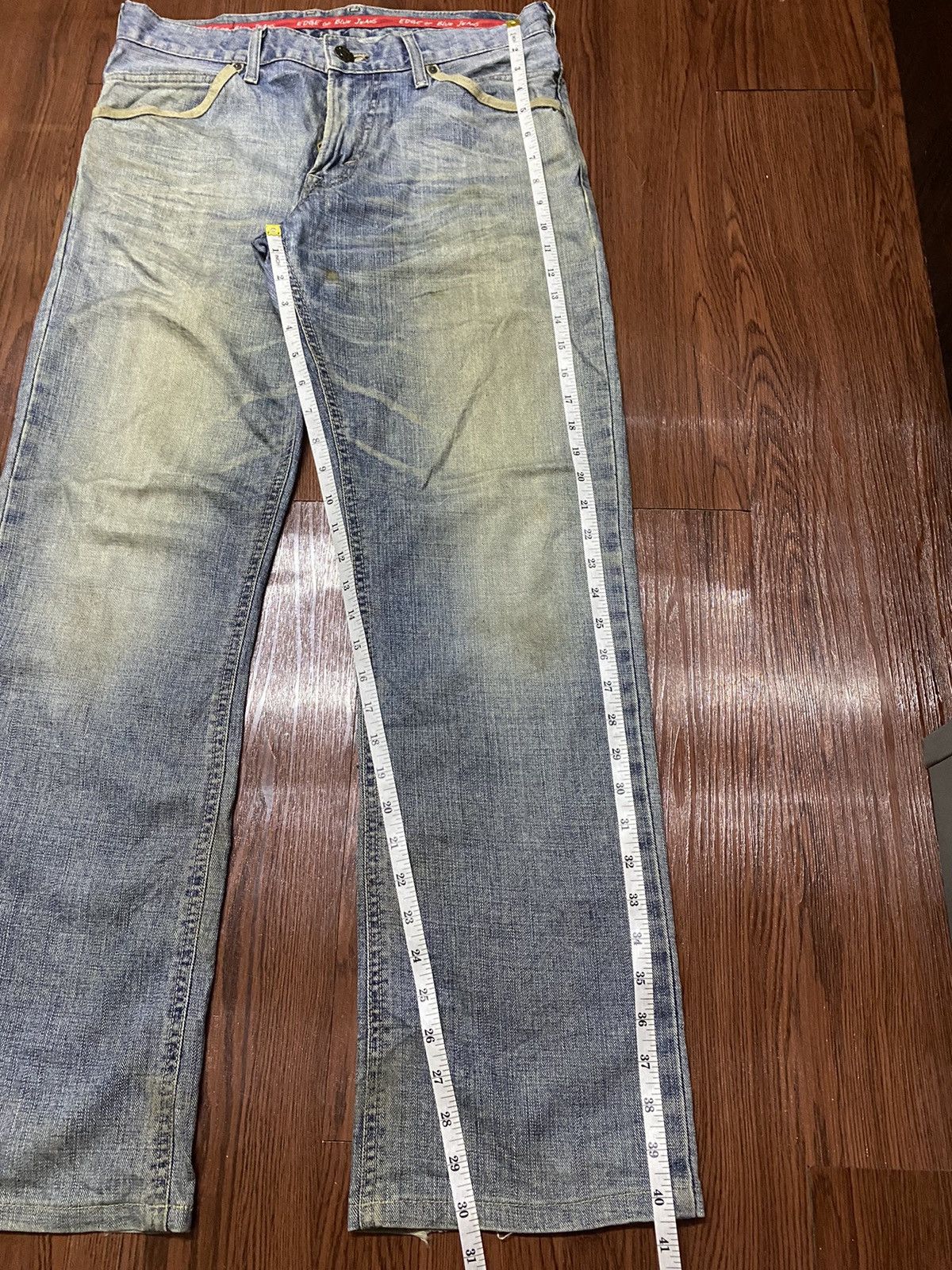 Japanese Brand Vintage Japanese Brands Blue Wash Distressed Loose Jeans Size US 33 - 11 Thumbnail