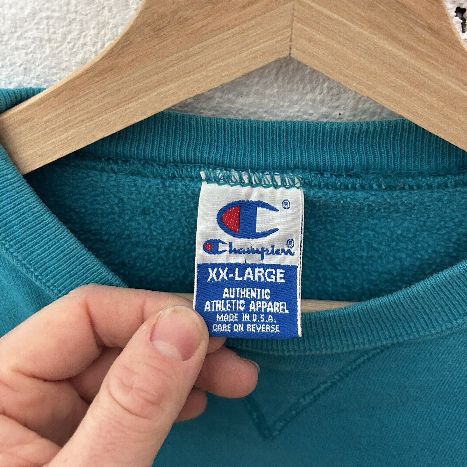 Champion Vintage Champion Pullover Crewneck Spellout “Teal” Size US L / EU 52-54 / 3 - 4 Thumbnail