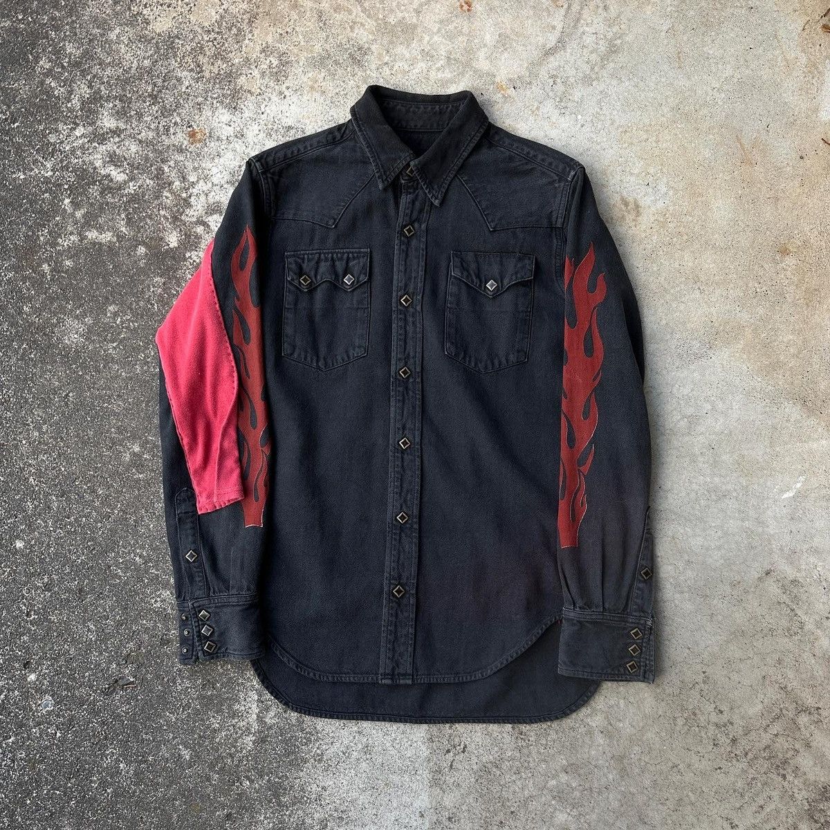 Hysteric Glamour × Kapital × Kapital Kountry Kapital x Hys American flag long sleeve western flames shirt Size US L / EU 52-54 / 3 - 3 Thumbnail
