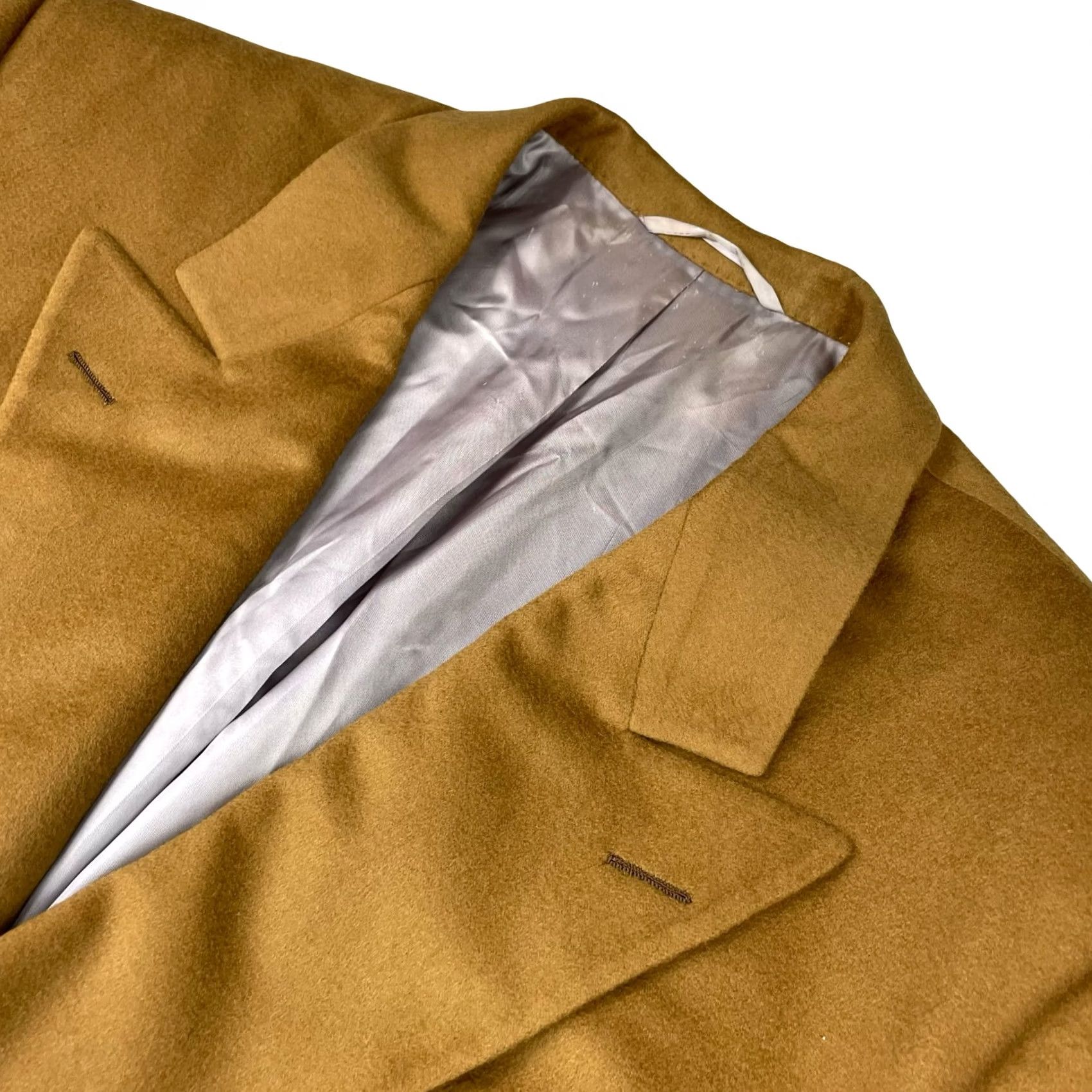 Vintage Hickey Freeman Blazer Men's London 100% Cashmere Double Breasted Khaki/Tan 44L Size 44R - 2 Thumbnail