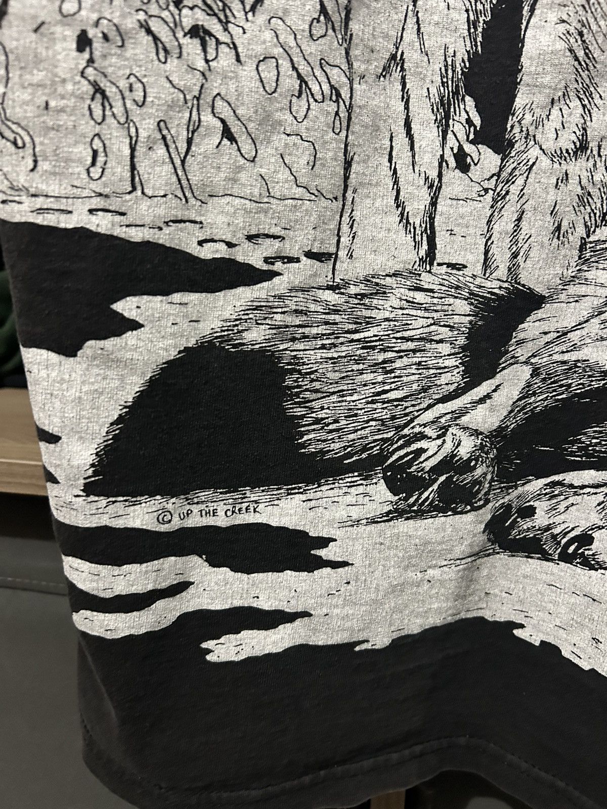 Vintage Vintage 90s Wolf AOP Faded Distressed Short Sleeve Tee Size US XL / EU 56 / 4 - 8 Thumbnail