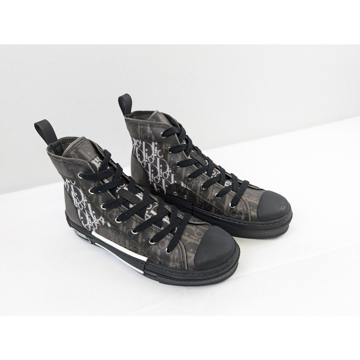 Dior o1rshd1 B23 Oblique High-Top Sneakers in Black / White Size US 12 / EU 45 - 16 Thumbnail