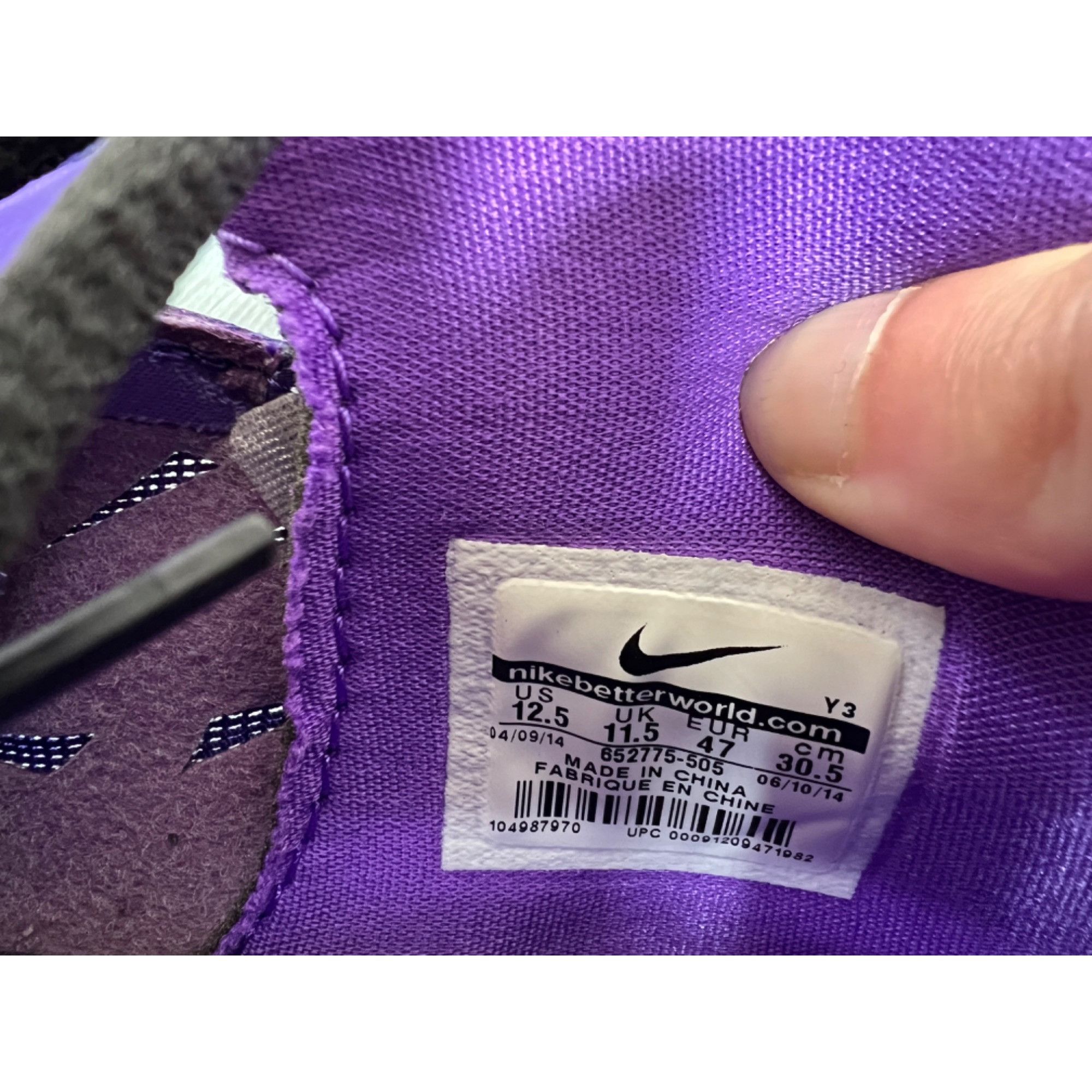 Nike Nike Lunar Hyperquickness Mens 12.5 Purple Basketball Shoes Size US 12.5 / EU 45-46 - 18 Thumbnail