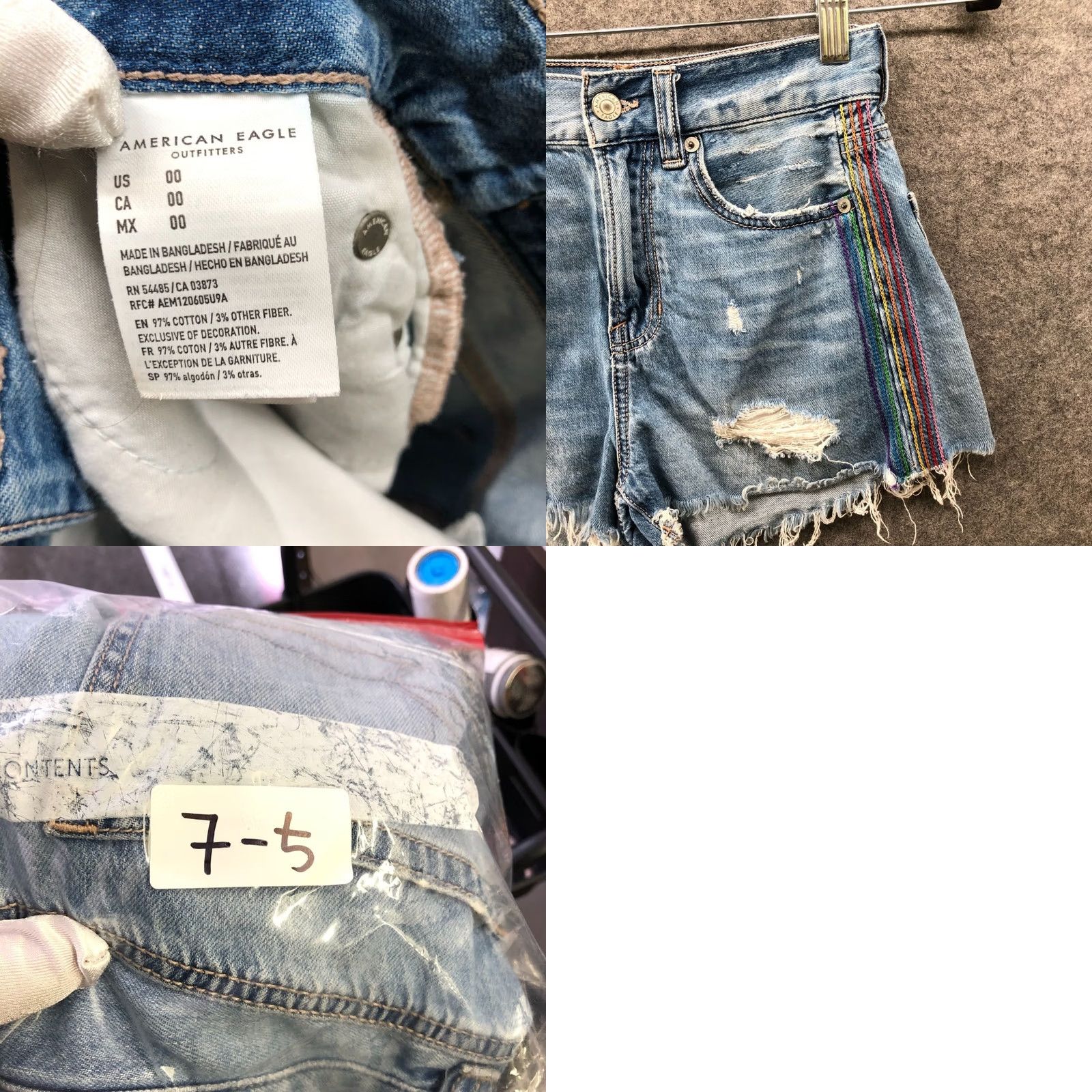American Eagle Outfitters American Eagle Festival Denim Short 00 Blue Distress Cotton Blend Super Hi-Rise Women Size 24" / US 00 / IT 34 - 8 Thumbnail