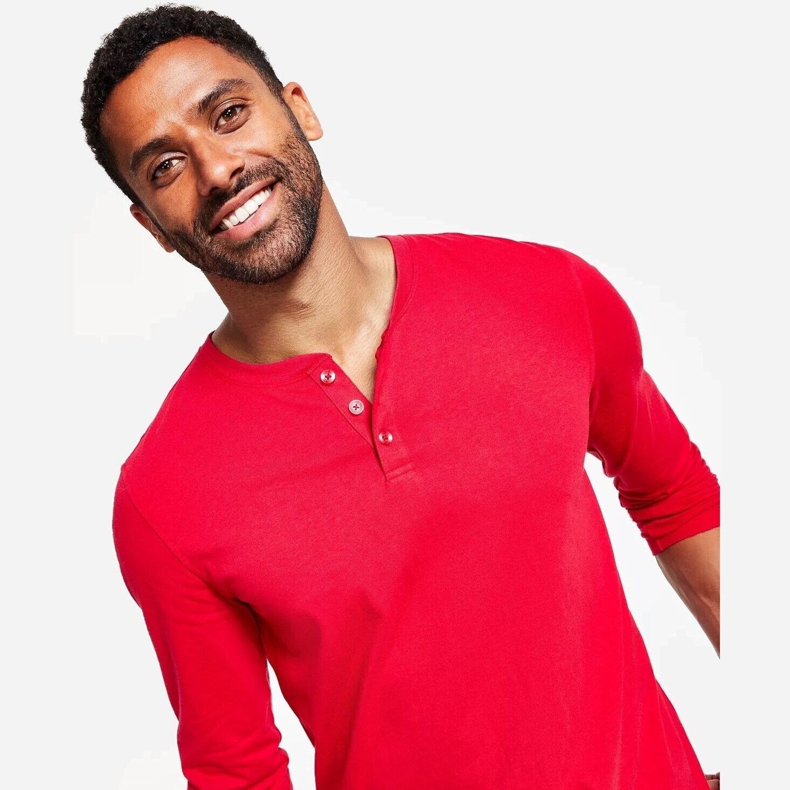 The Unbranded Brand Family Pajamas Men's Red Plaid Henley Pajama Set Size S Size ONE SIZE - 4 Thumbnail