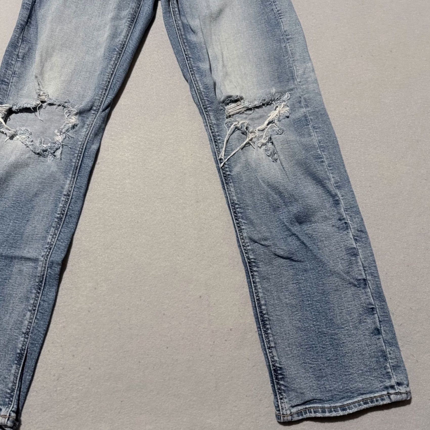 American Eagle Outfitters American Eagle Jeans Women Blue Denim Distress Stretch Mid Rise 00 Size 24" / US 00 / IT 34 - 6 Thumbnail