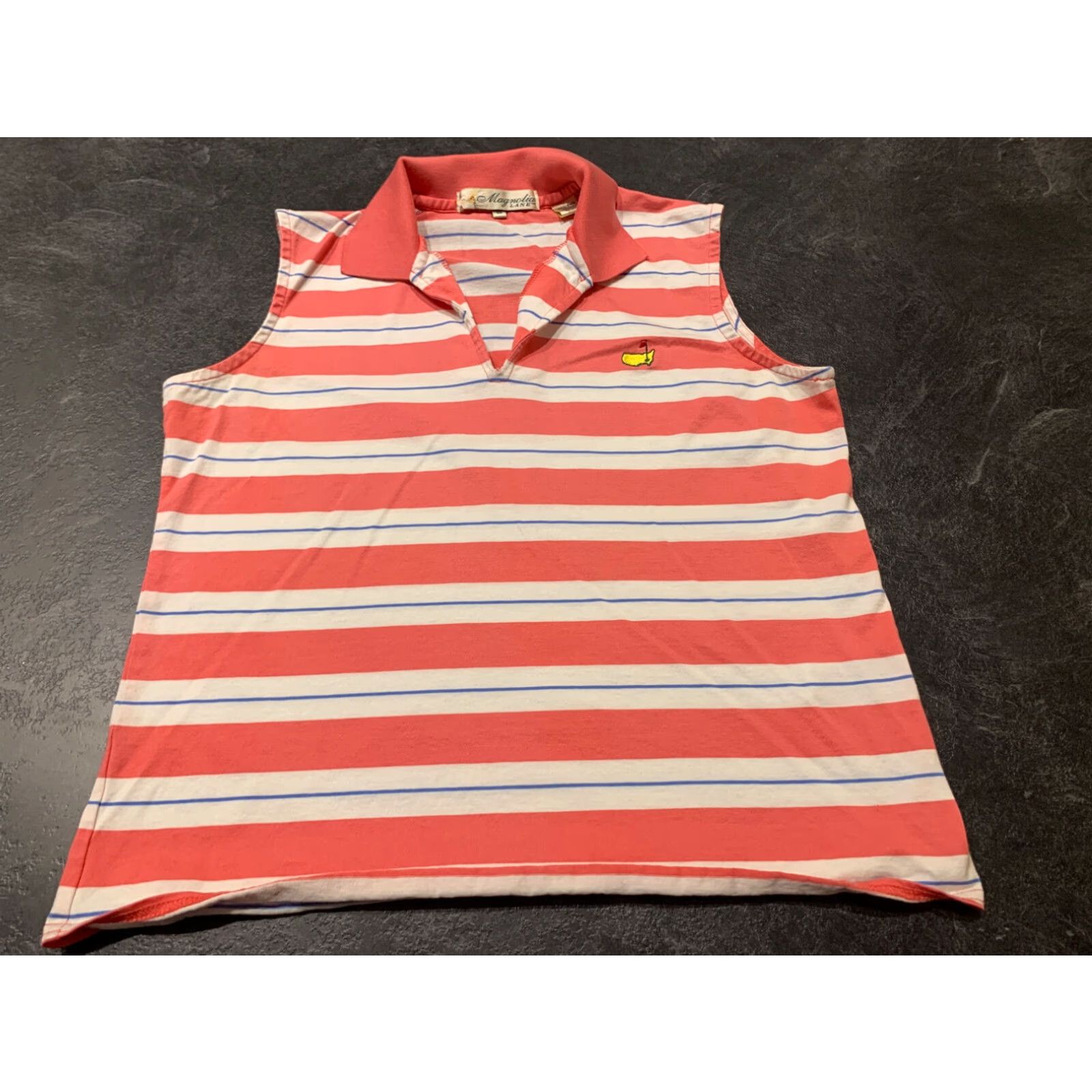 Vintage VINTAGE Magnolia Lane Masters Golf Polo Sleeveless Women's Small Pink Pima Cotton Augusta National Embroidered Size S / US 4 / IT 40 - 2 Thumbnail