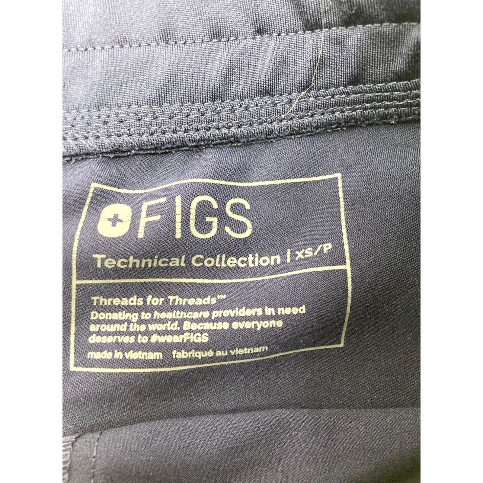 Vintage FIGS Scrub Jogger Pants Womens XS Navy Blue Stretch Elastic Waist Straight Leg Size 26" / US 2 / IT 38 - 5 Thumbnail