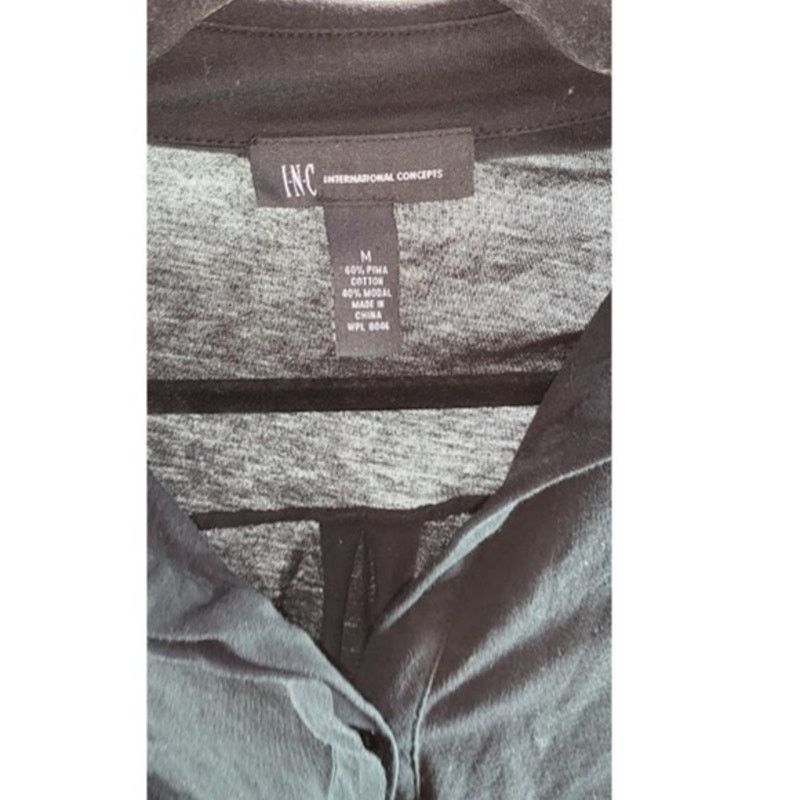 Other INC International Concepts Black Long Sleeve Blouse Size M Size M / US 6-8 / IT 42-44 - 4 Thumbnail