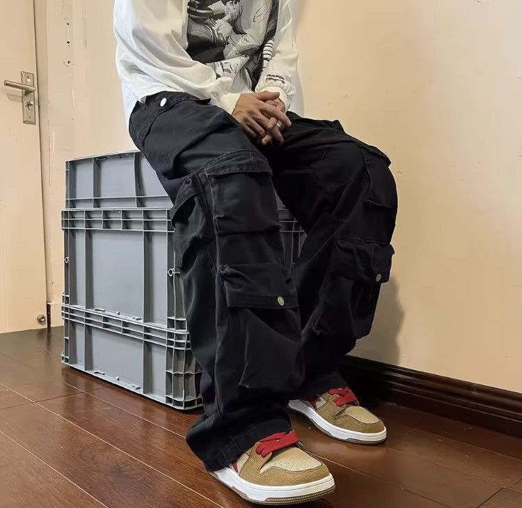 Japanese Brand Baggy Cargo Pants - Y2K Skate Streetwear Size US 31 - 10 Thumbnail