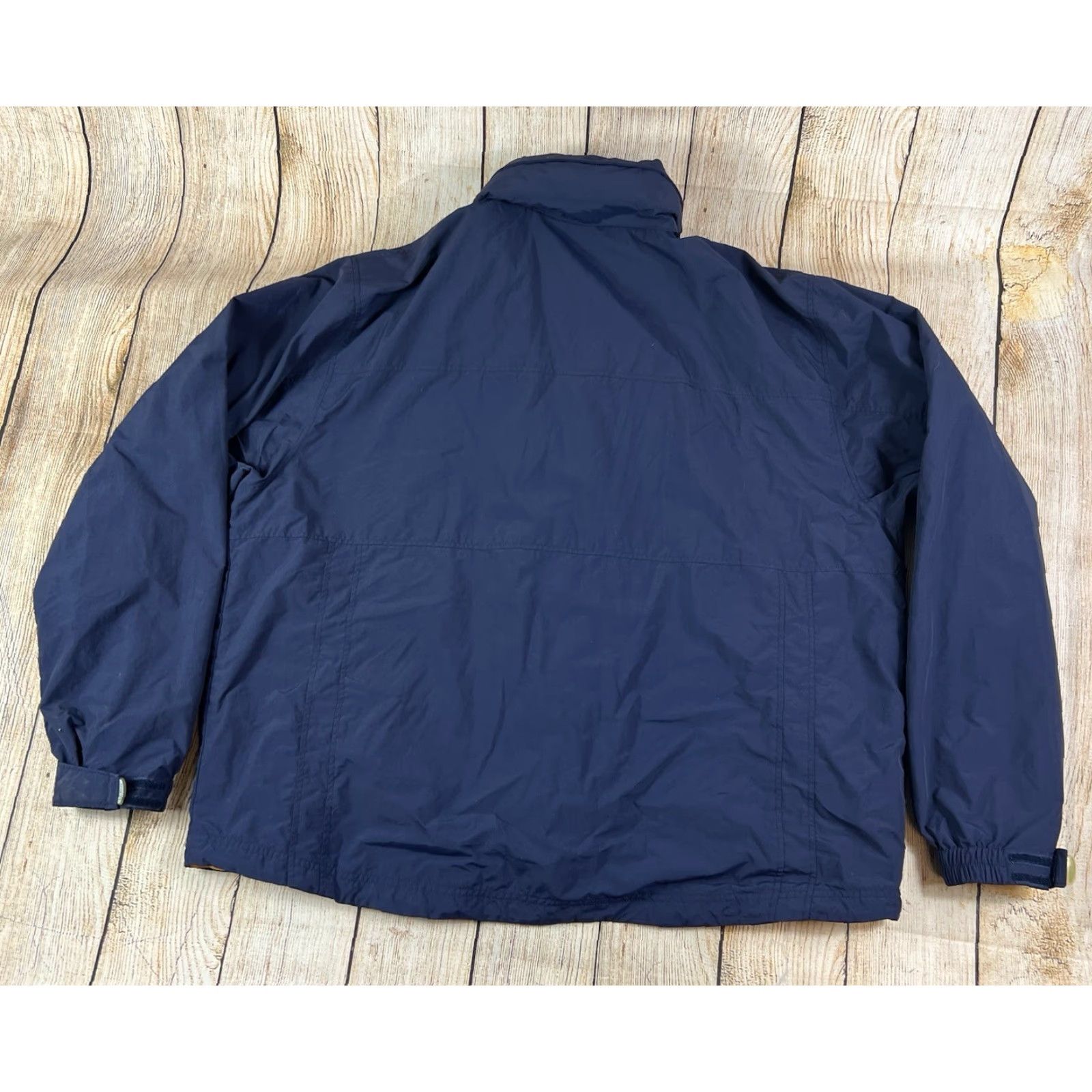 Vintage Mens L.L. Bean Jacket 2XL Blue Nylon Lined Full Zip Hooded Windbreaker Pockets Kienstra Logo Size US XXL / EU 58 / 5 - 2 Thumbnail