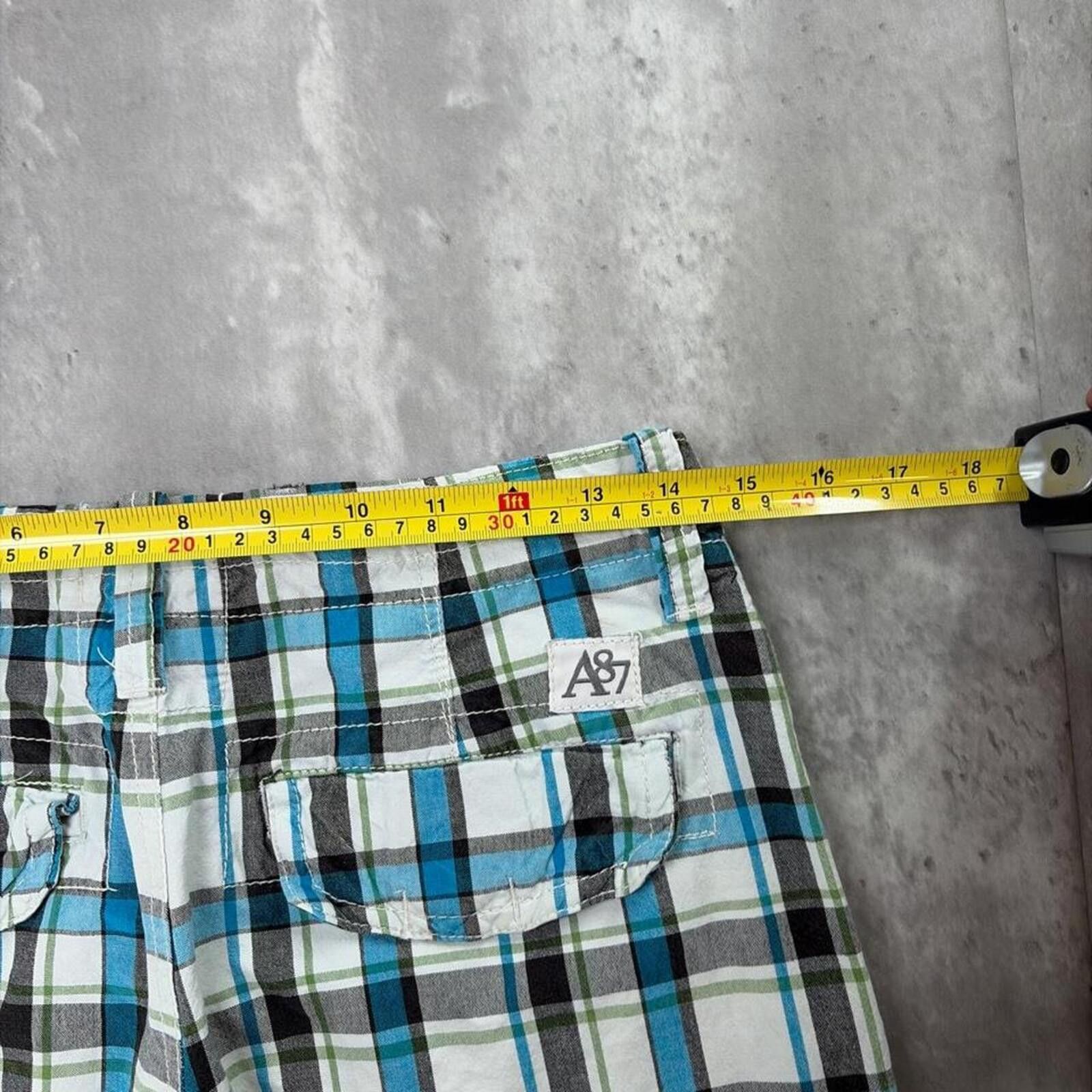 Aeropostale Y2K Blue Aeropostale Surf Grunge Baggy Plaid Skater Shorts Size US 29 - 6 Thumbnail
